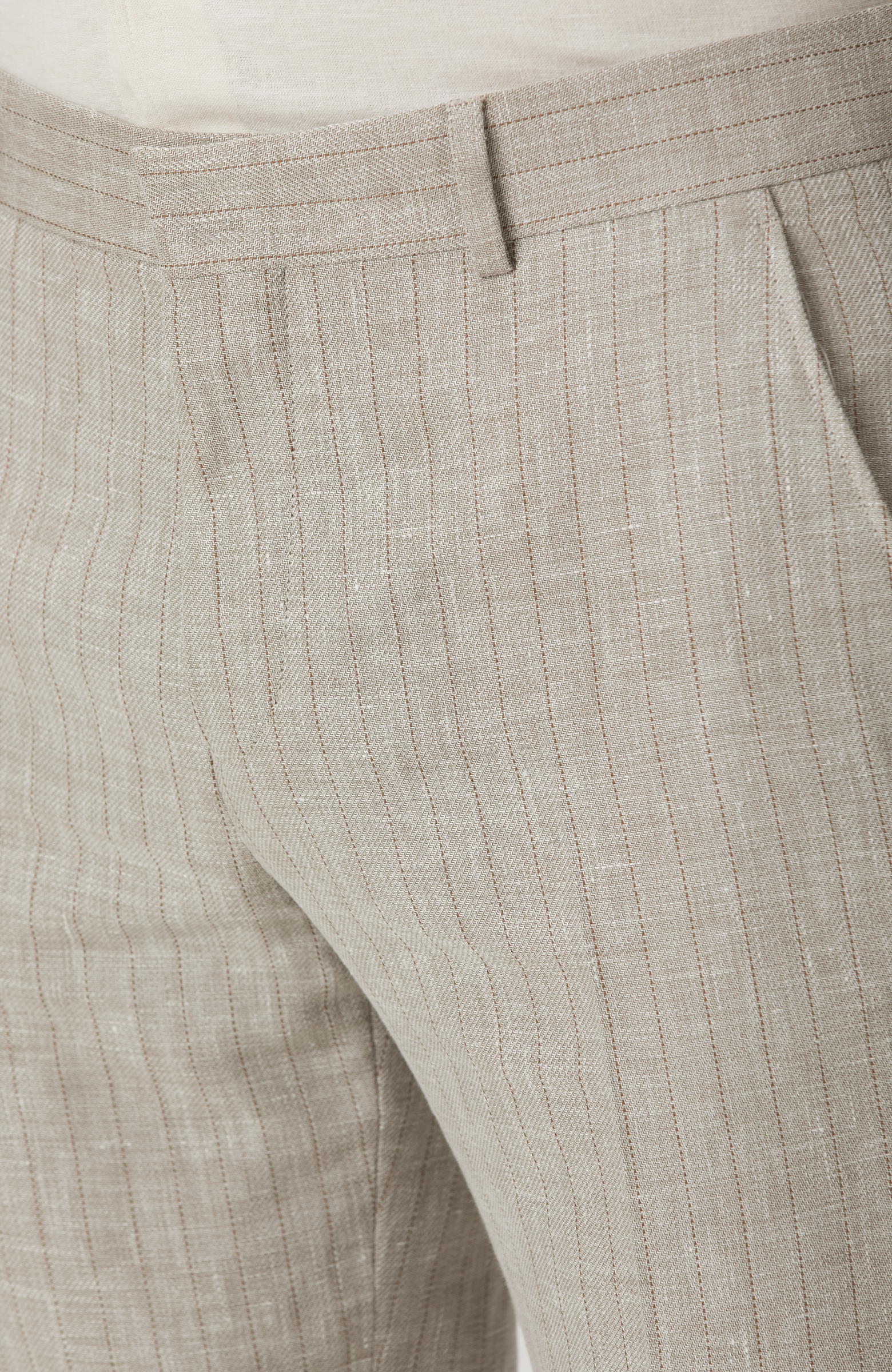 Limited Loro Piana Kumaşından Üretilen Bej Keten İpek Karışımlı Takım Elbise