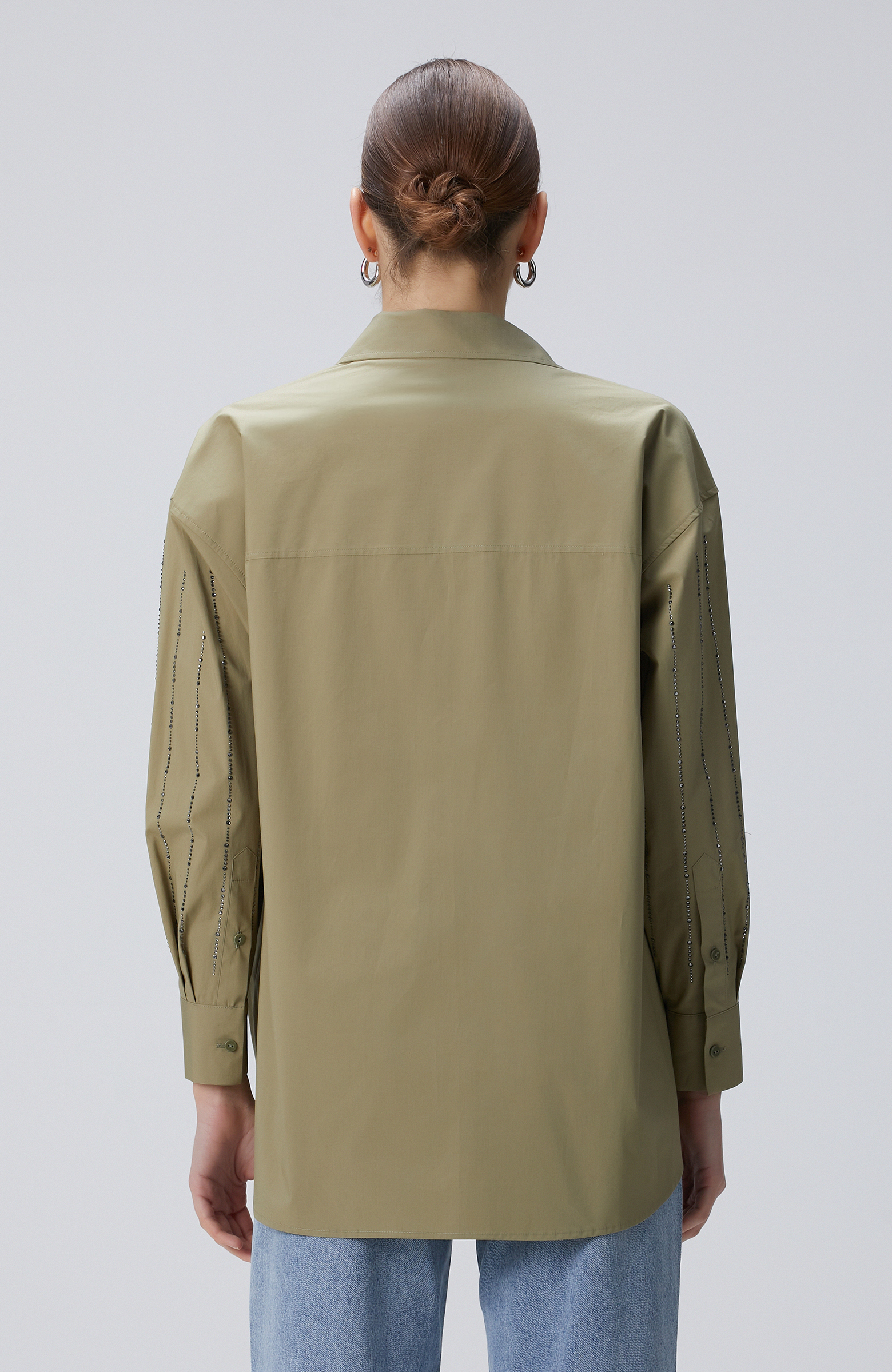 Yeşil Taş Baskılı Gömlek