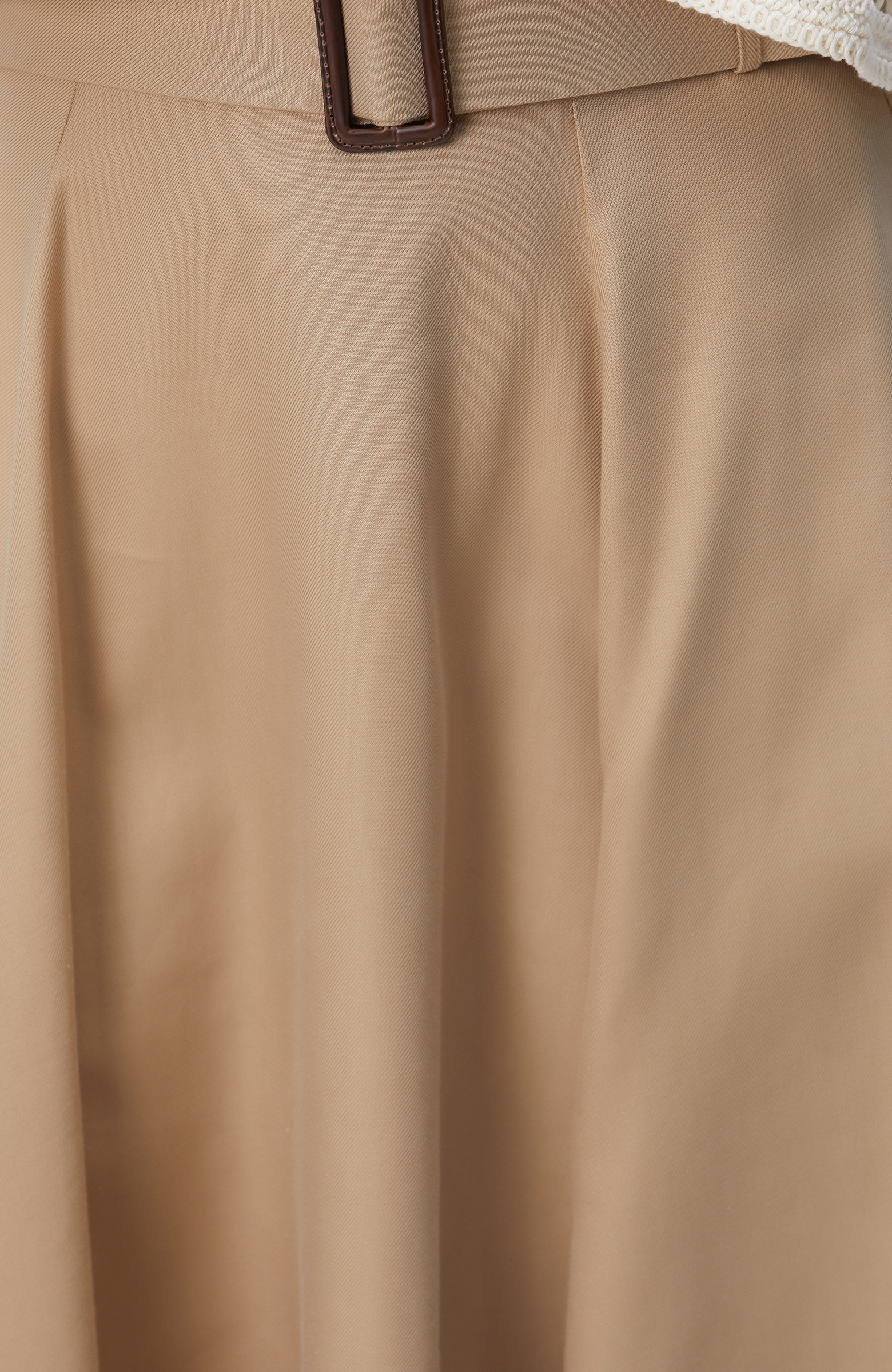 Bej Kemerli Midi Etek