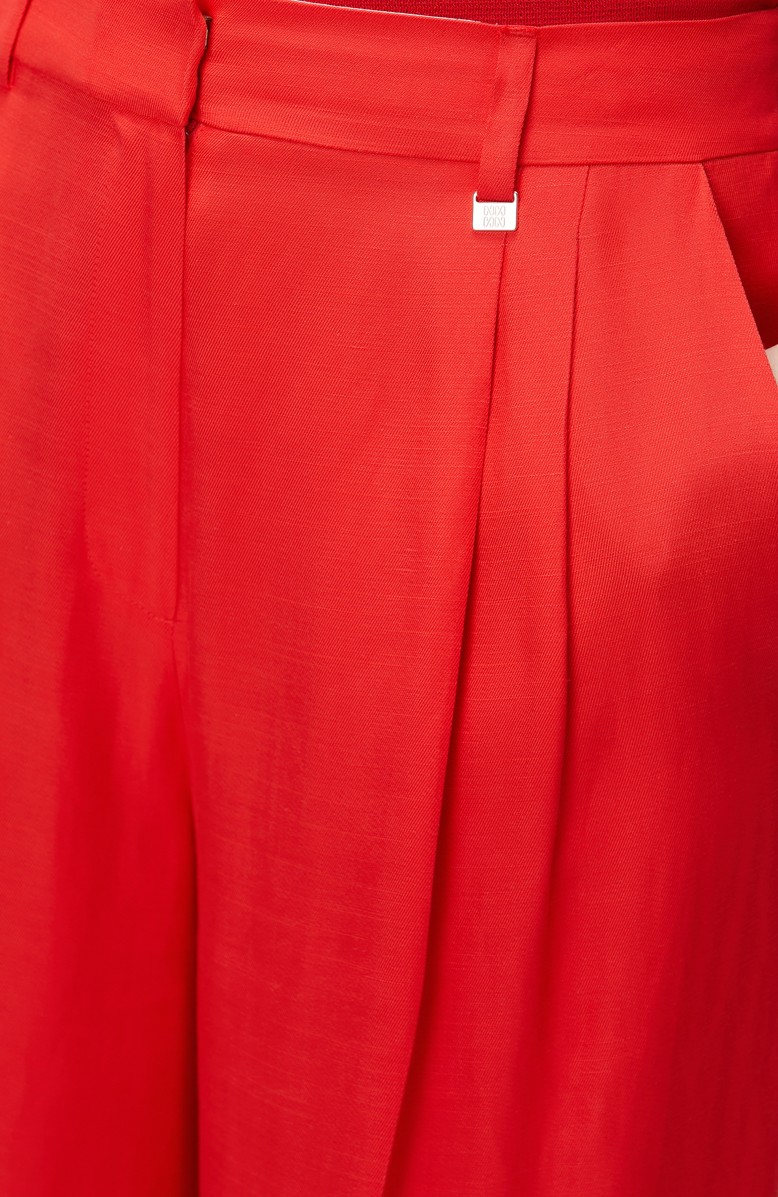 Kırmızı Keten Pantolon