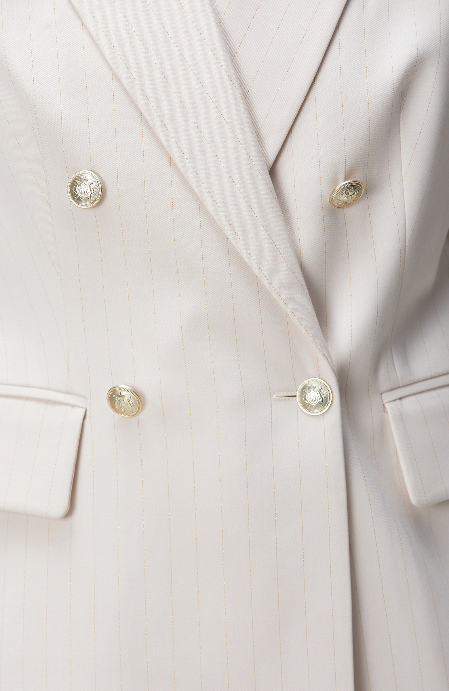 Bej Çizgili Blazer Ceket