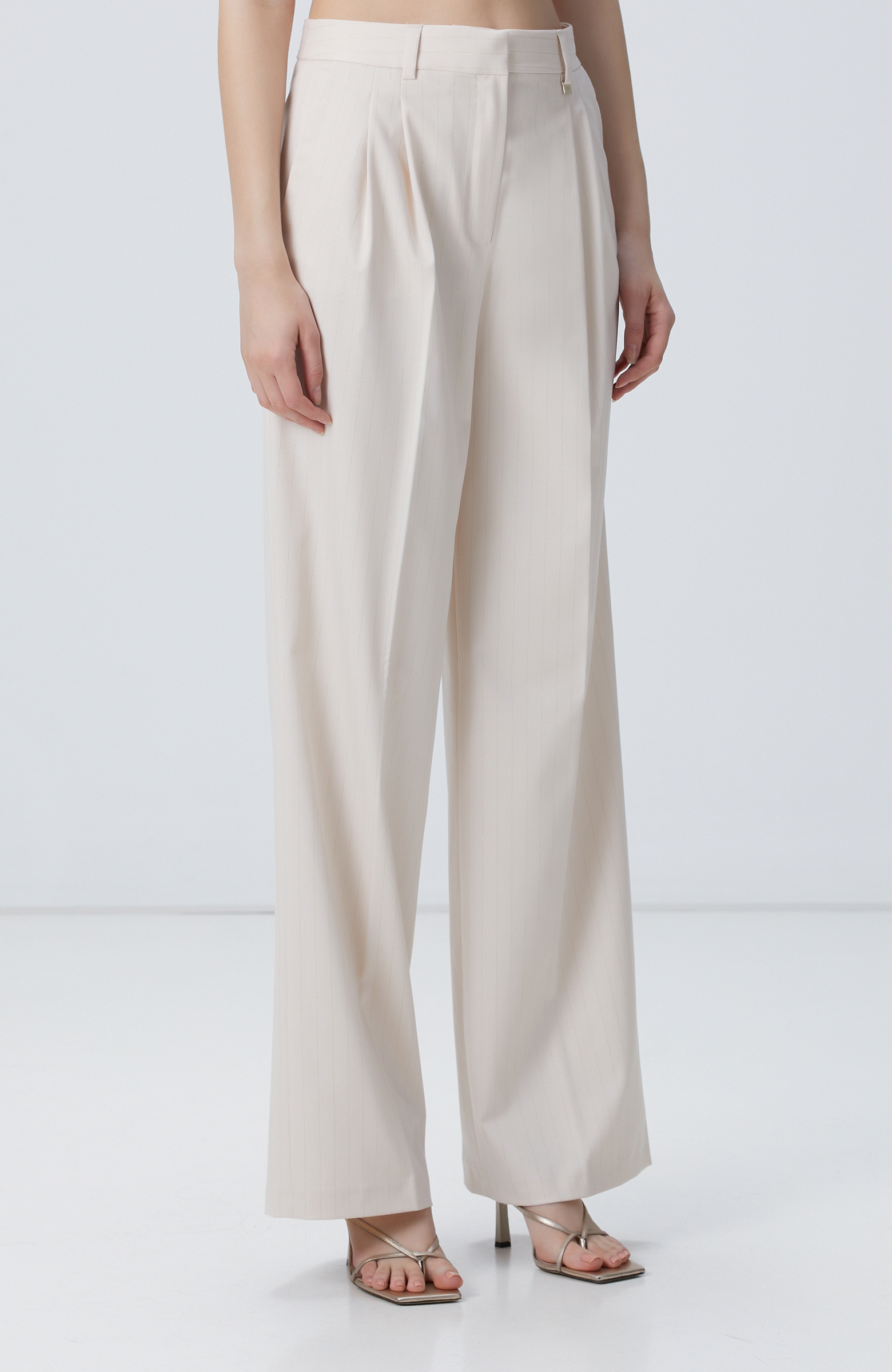 Bej Çizgili Pantolon