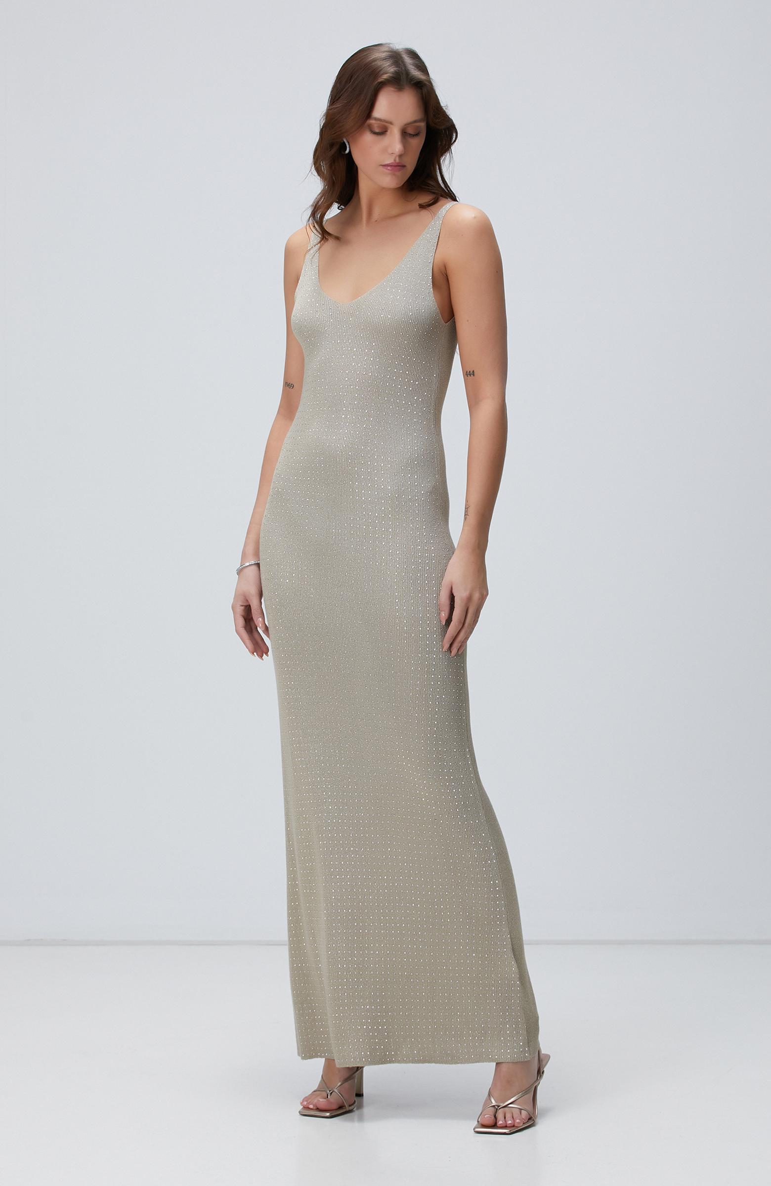 Taş Taşlı Maksi Abiye Elbise