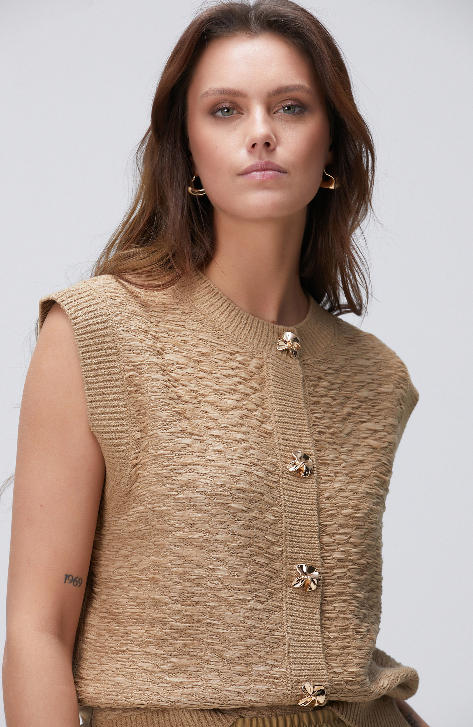 Limited Vizon Desenli Triko Yelek