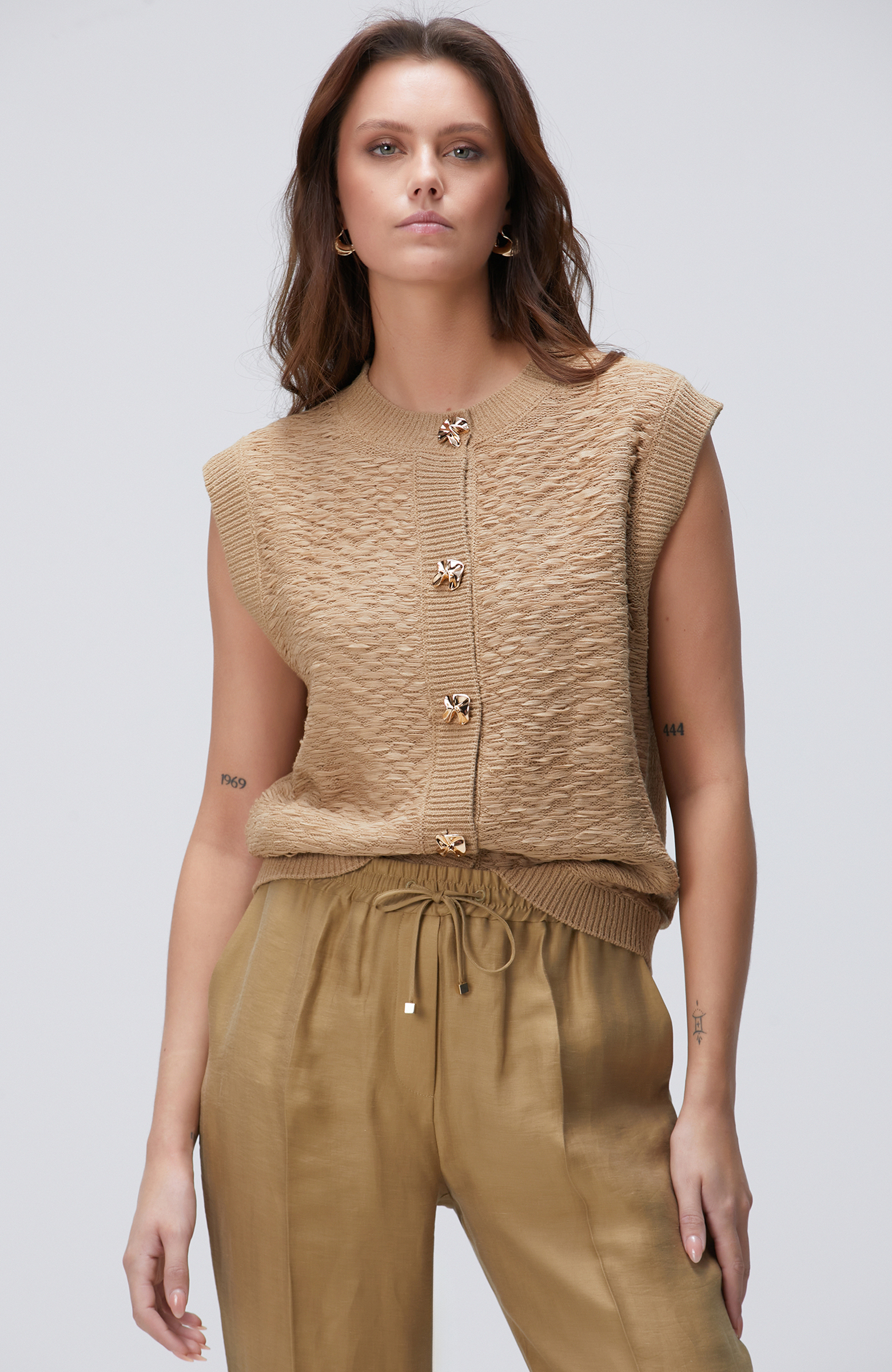 Limited Vizon Desenli Triko Yelek