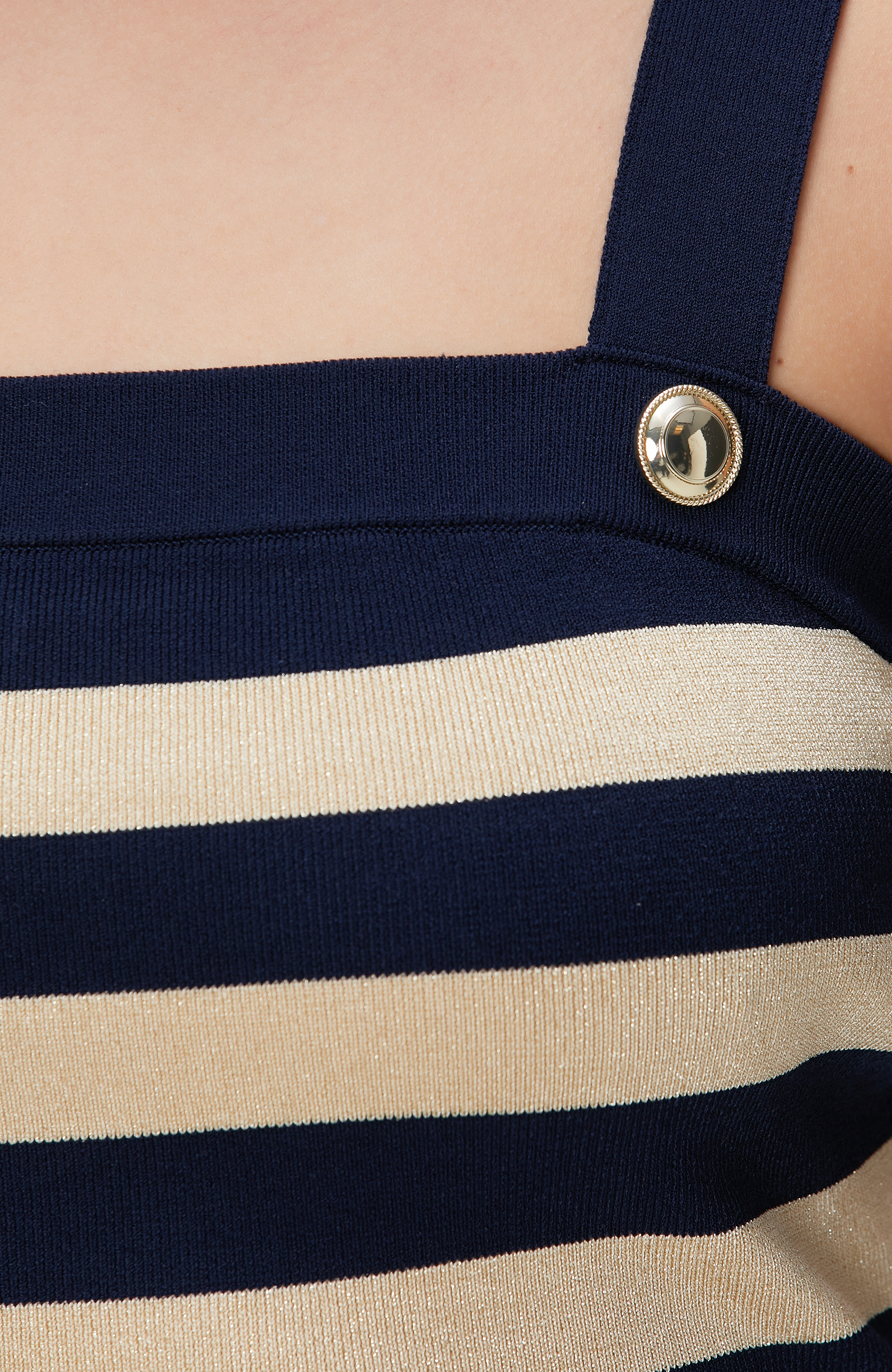 Lacivert Gold Çizgili Atlet