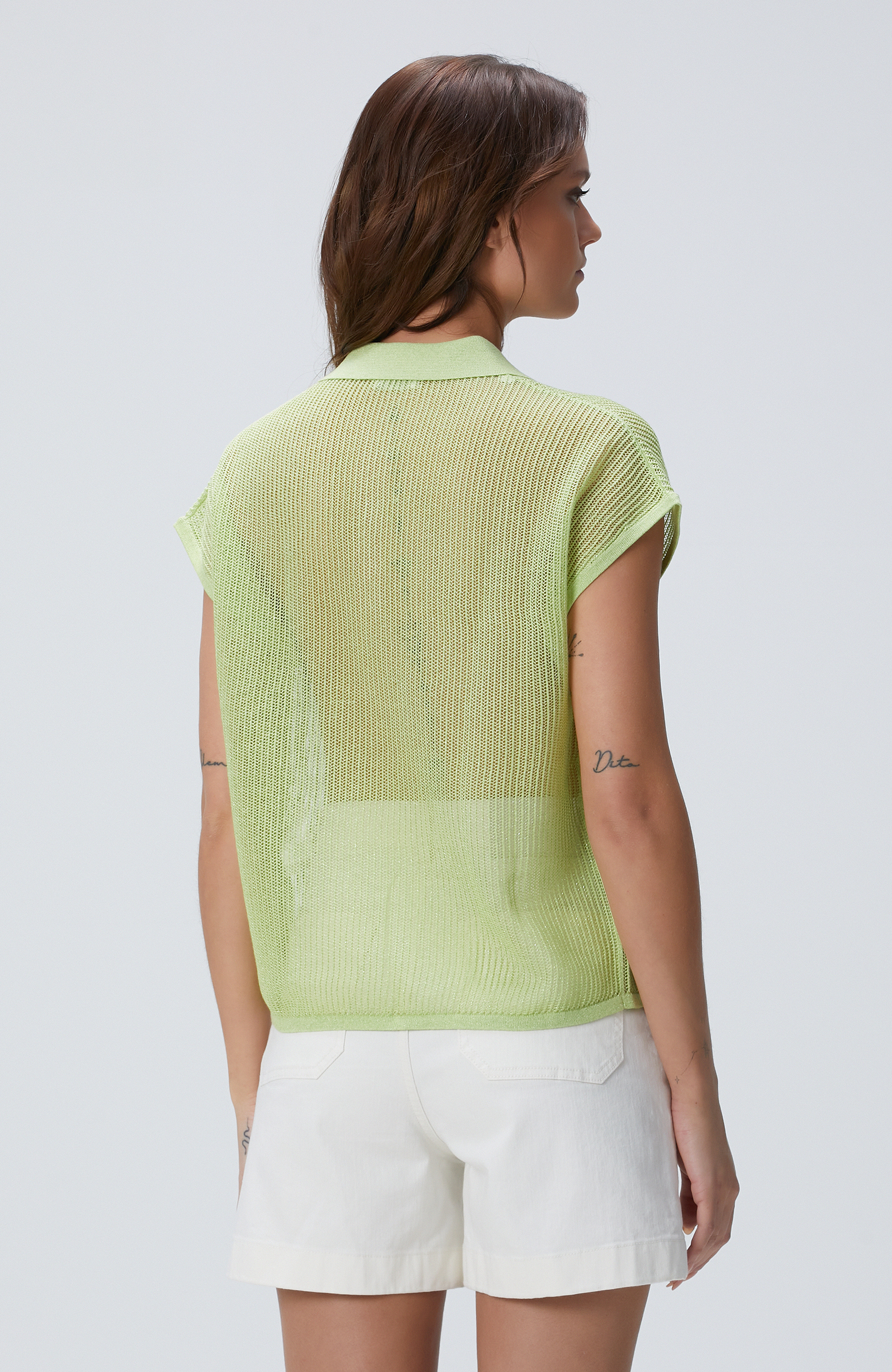 Yeşil Polo Yaka Triko