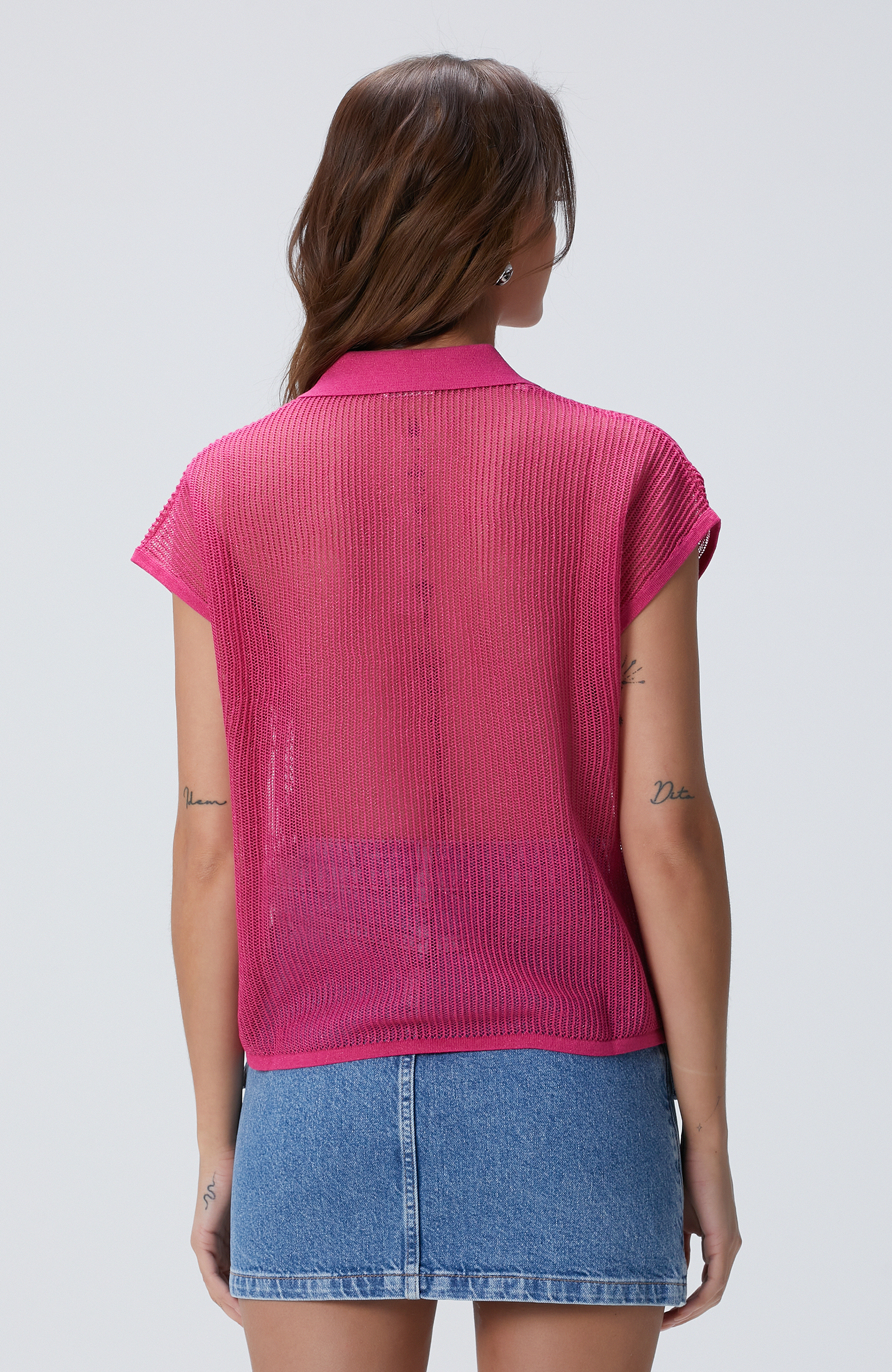 Pembe Polo Yaka Triko