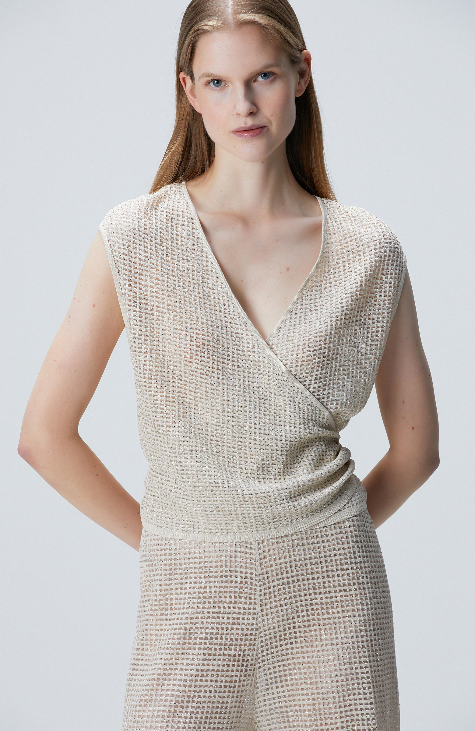 Limited Bej Triko Bluz