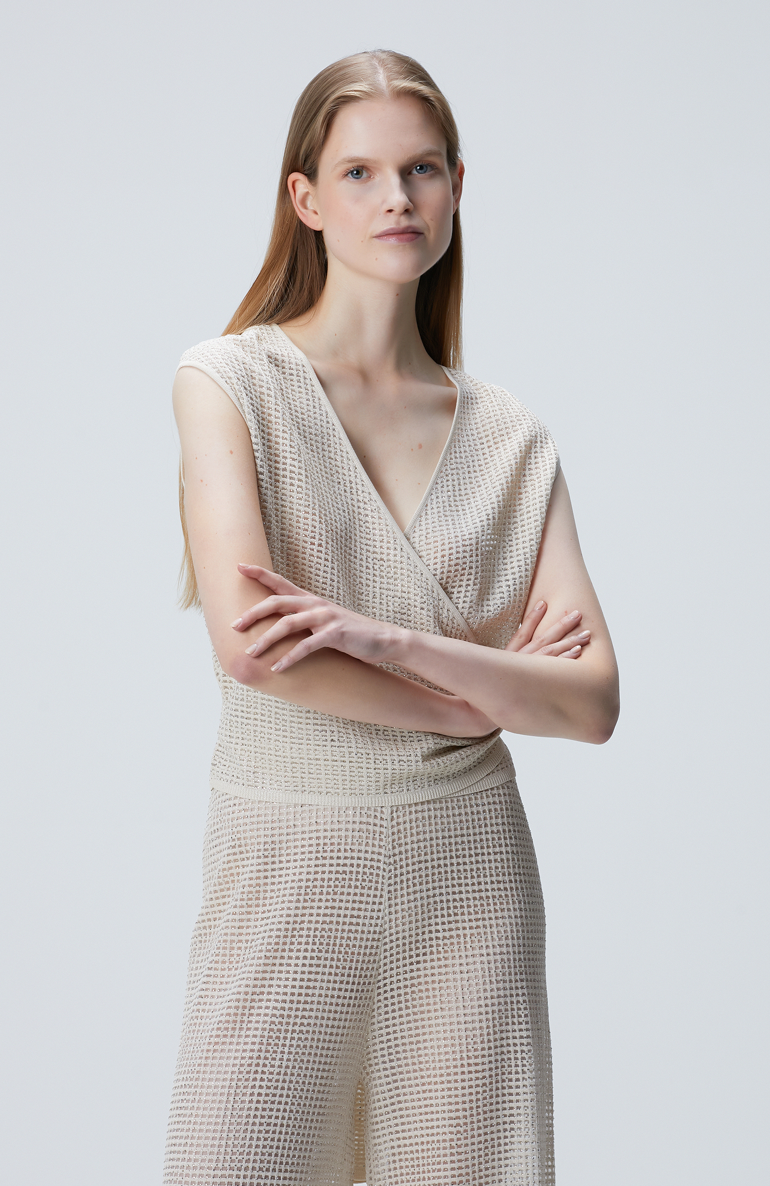 Limited Bej Triko Bluz