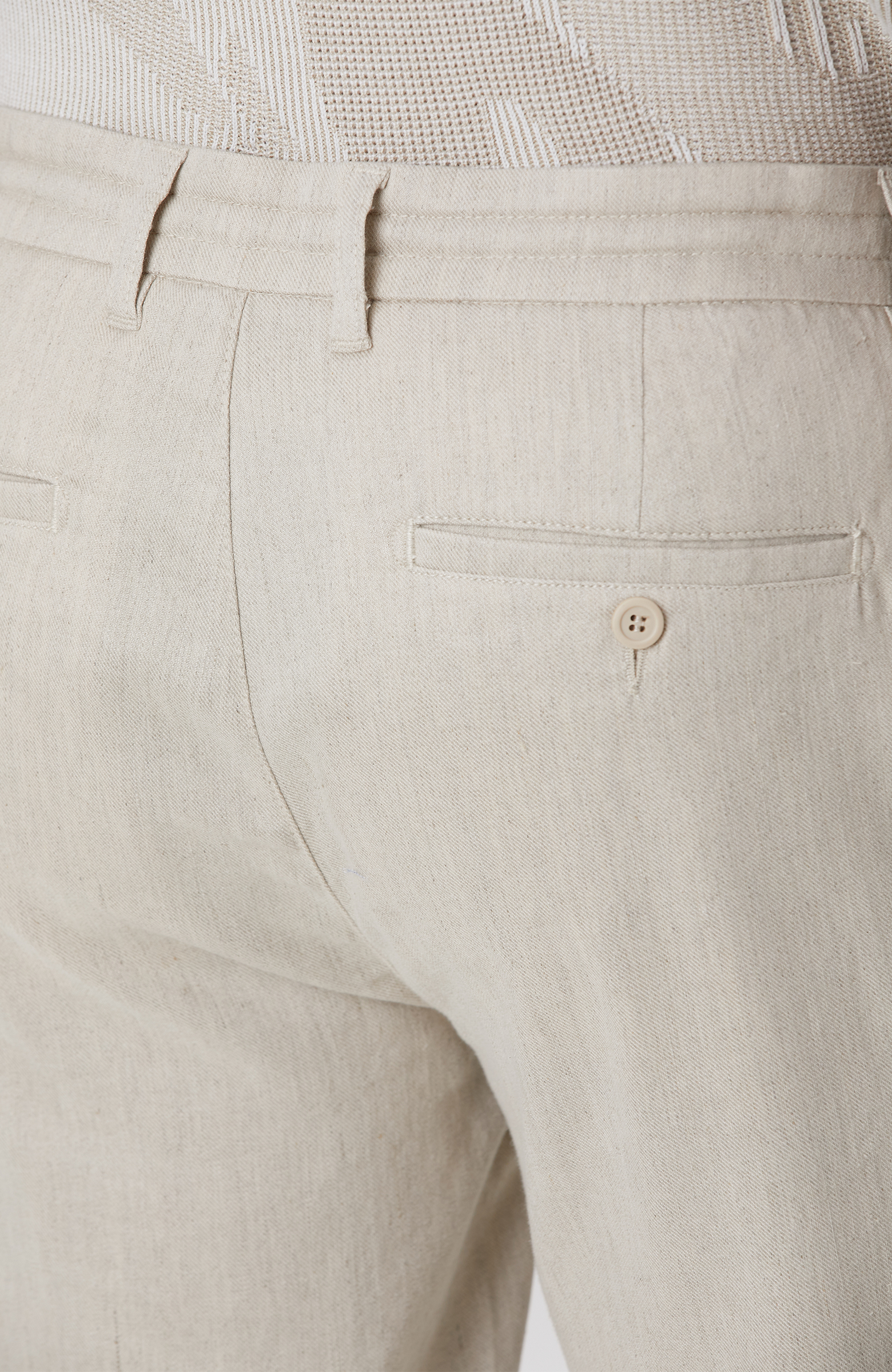 Açık Bej Keten Karışımlı Casual Pantolon