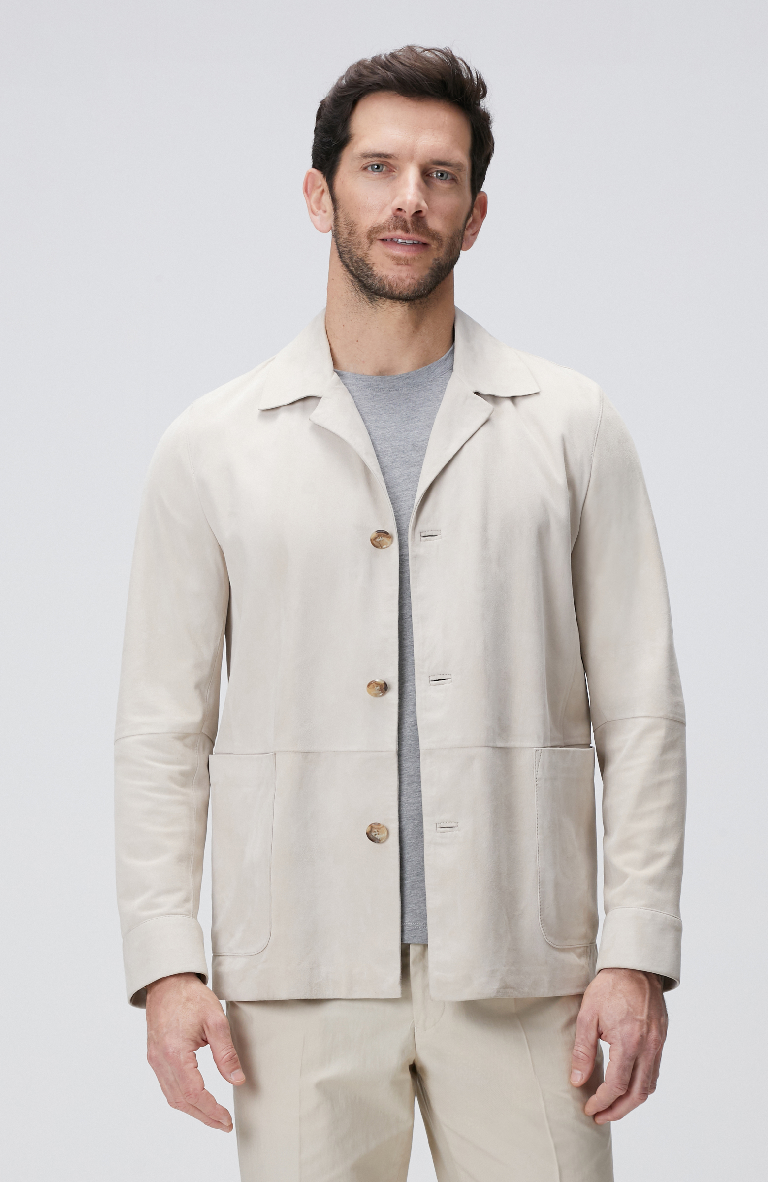 Kırık Beyaz Deri Ceket