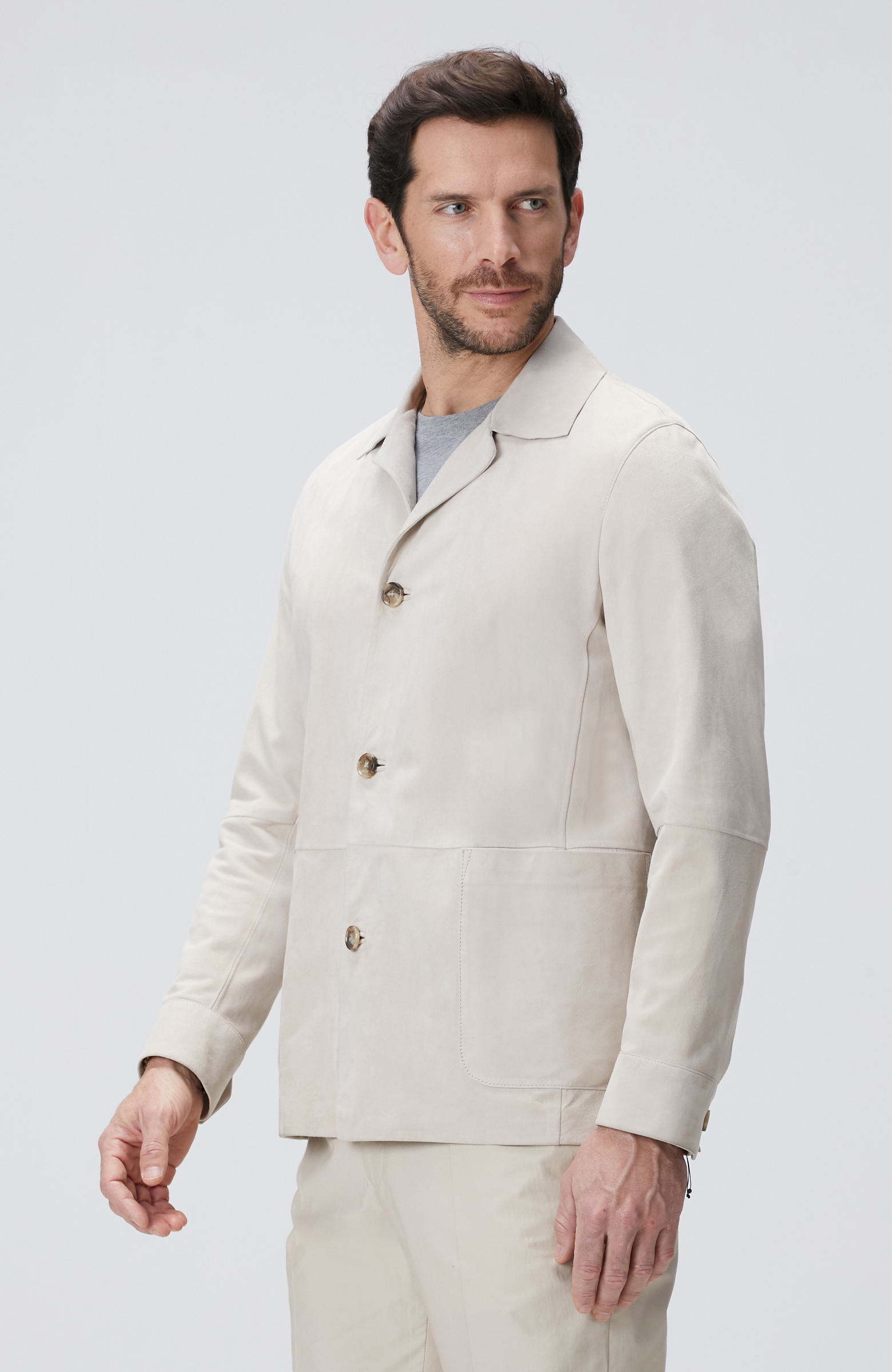 Kırık Beyaz Deri Ceket