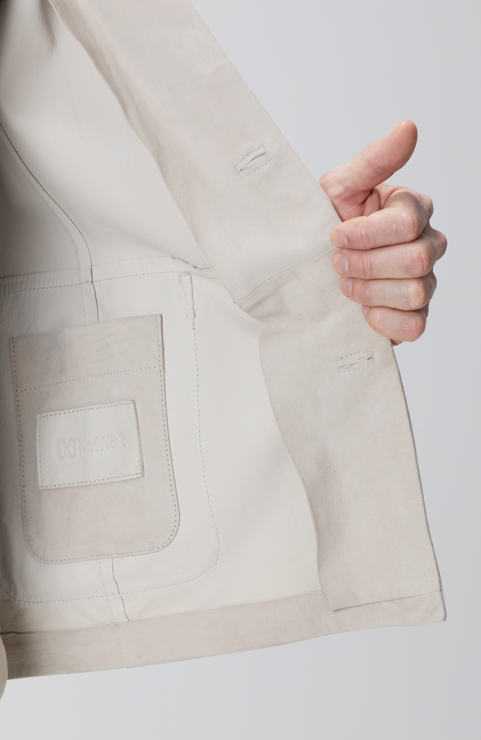 Kırık Beyaz Deri Ceket