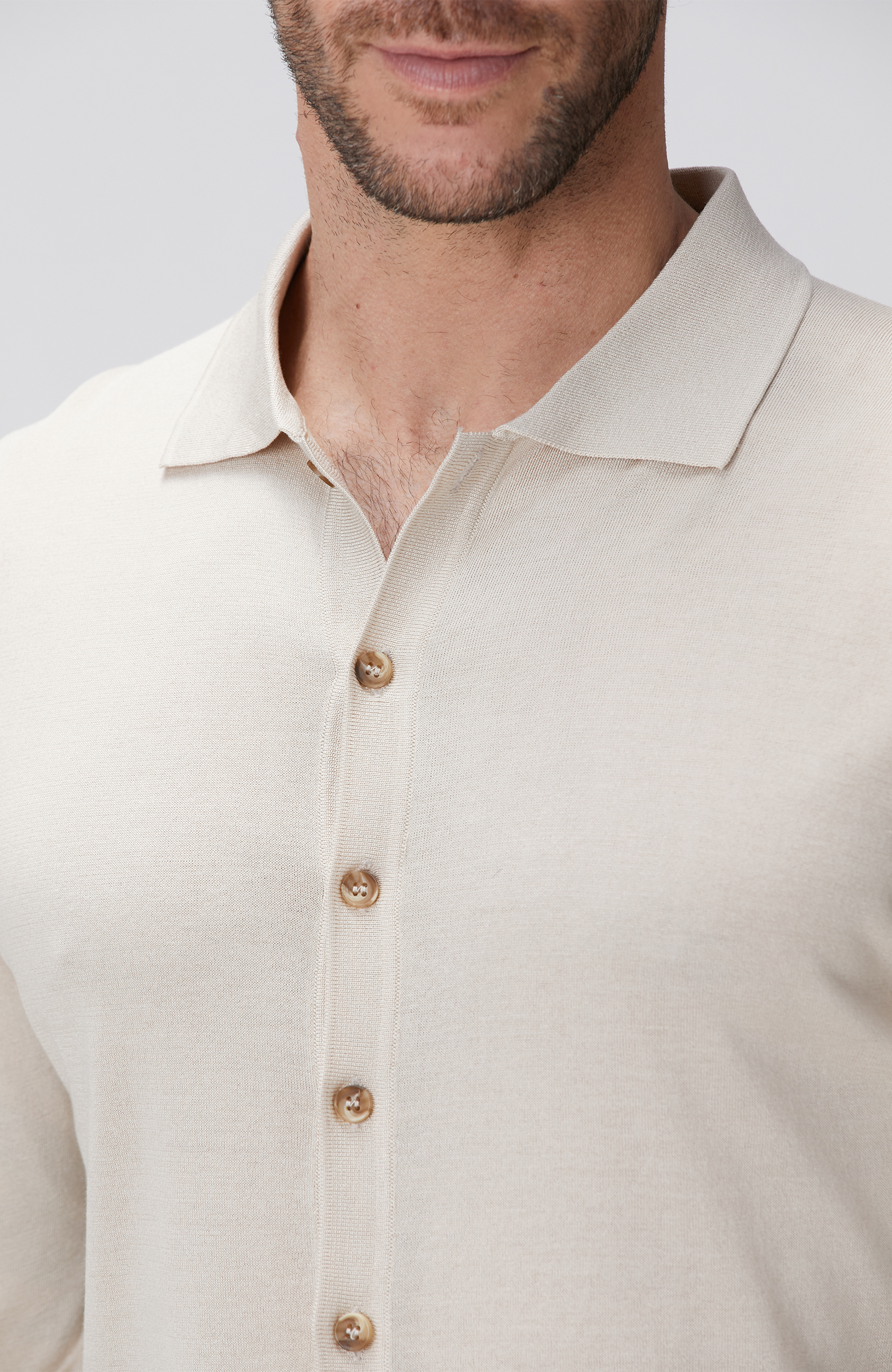 Limited Bej İpek Karışımlı Triko Gömlek