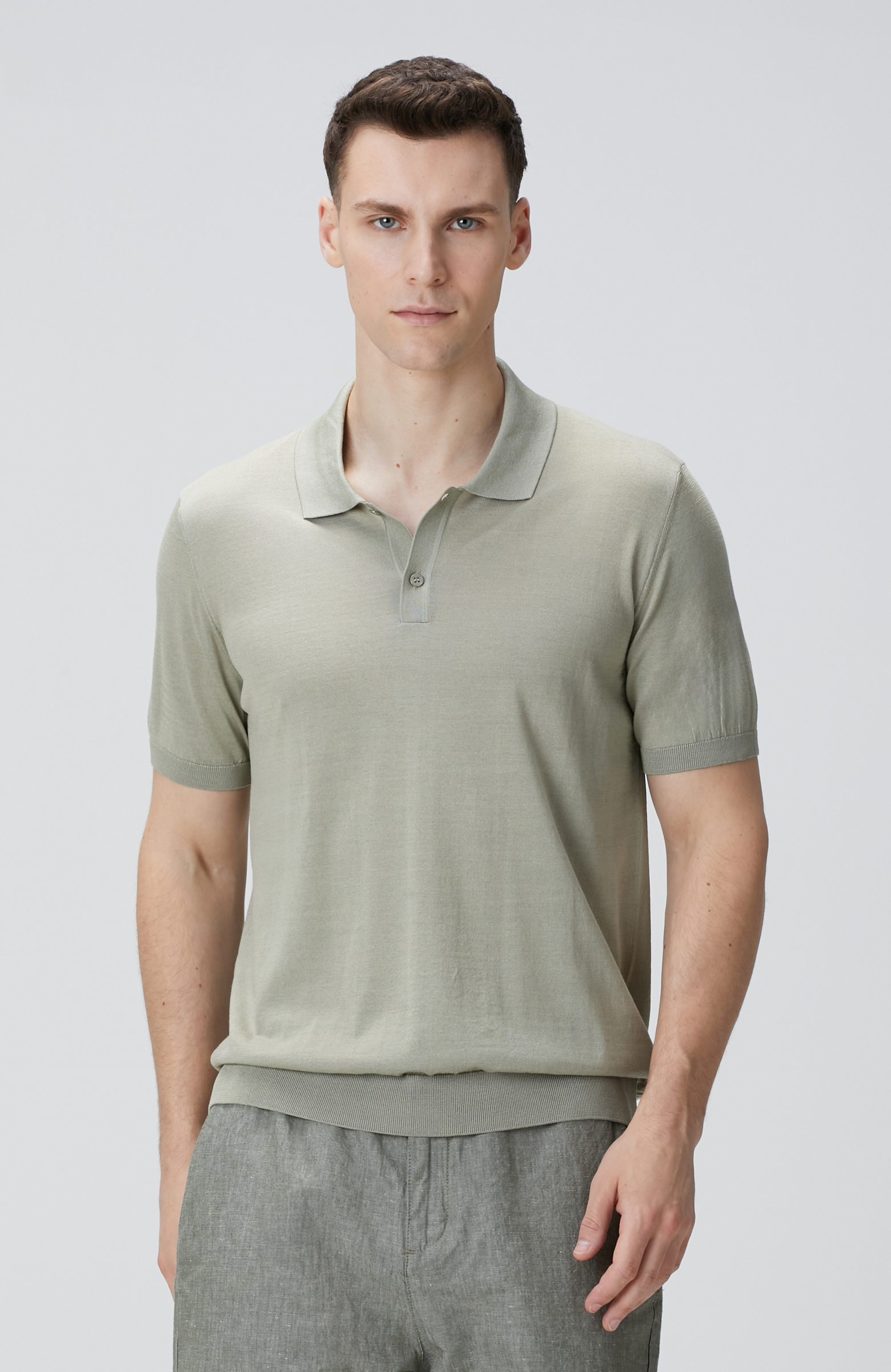 Limited Haki İpek Karışımlı Triko Kazak