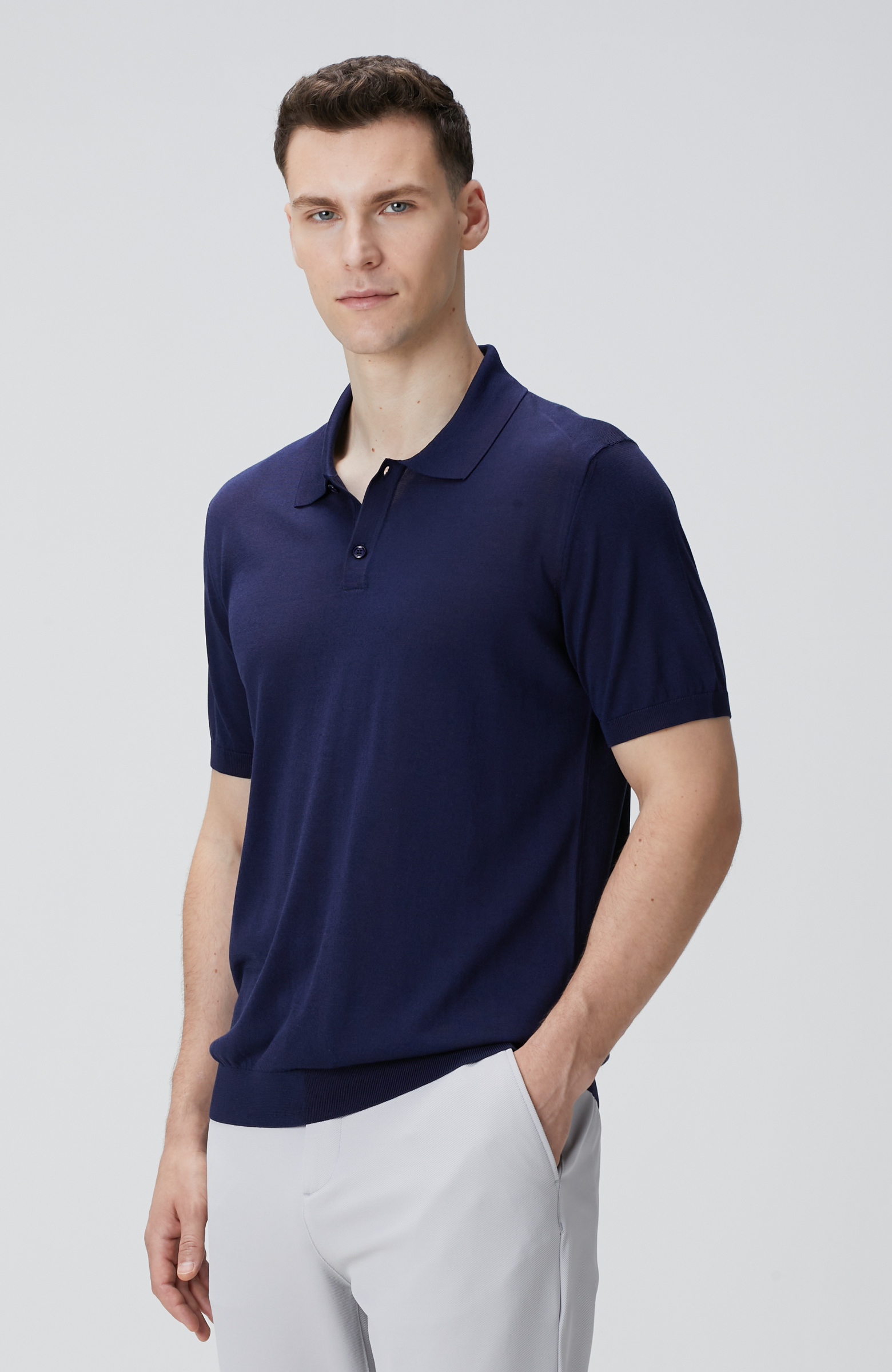 Limited Lacivert İpek Karışımlı Triko Kazak