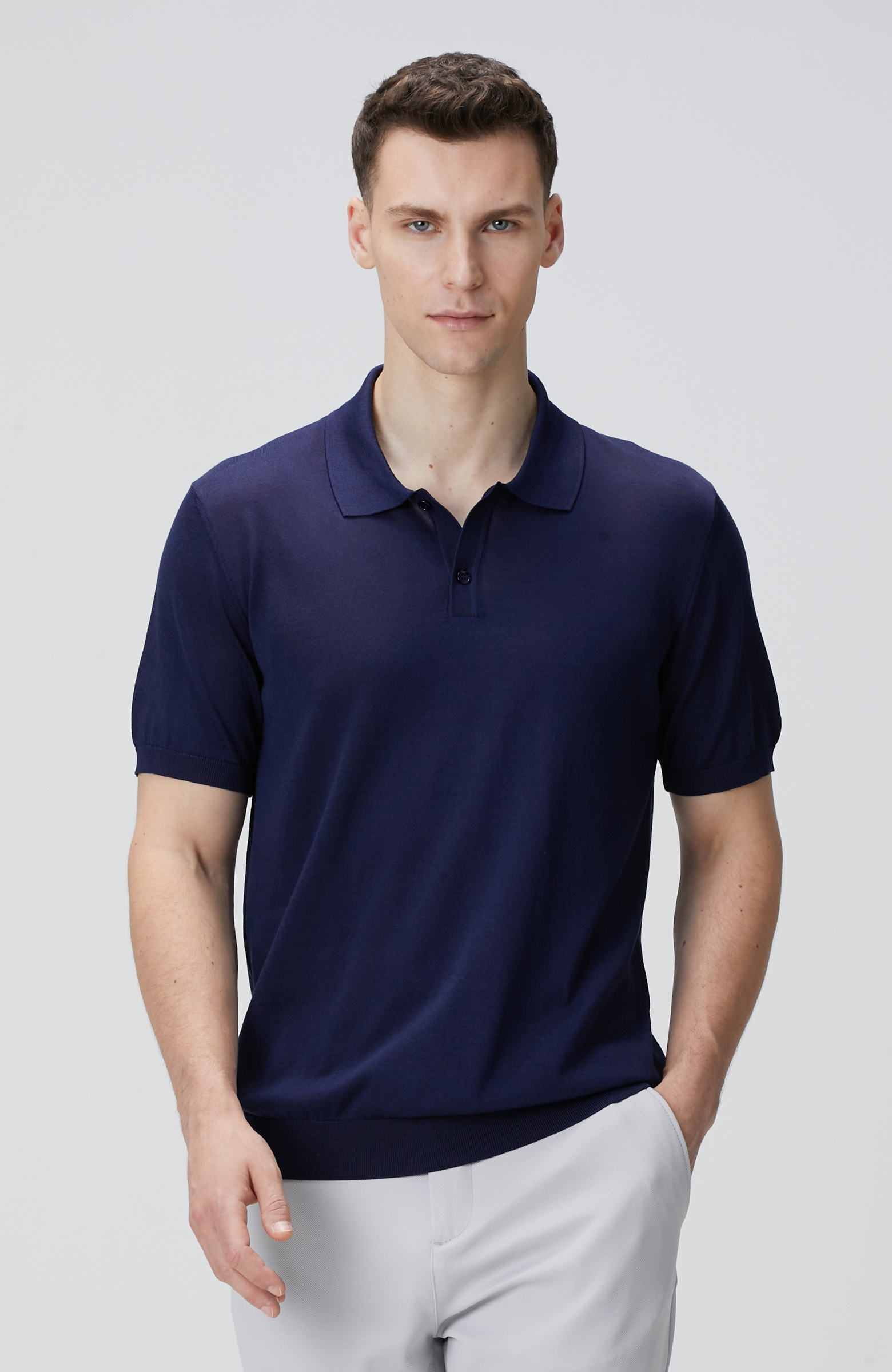 Limited Lacivert İpek Karışımlı Triko Kazak