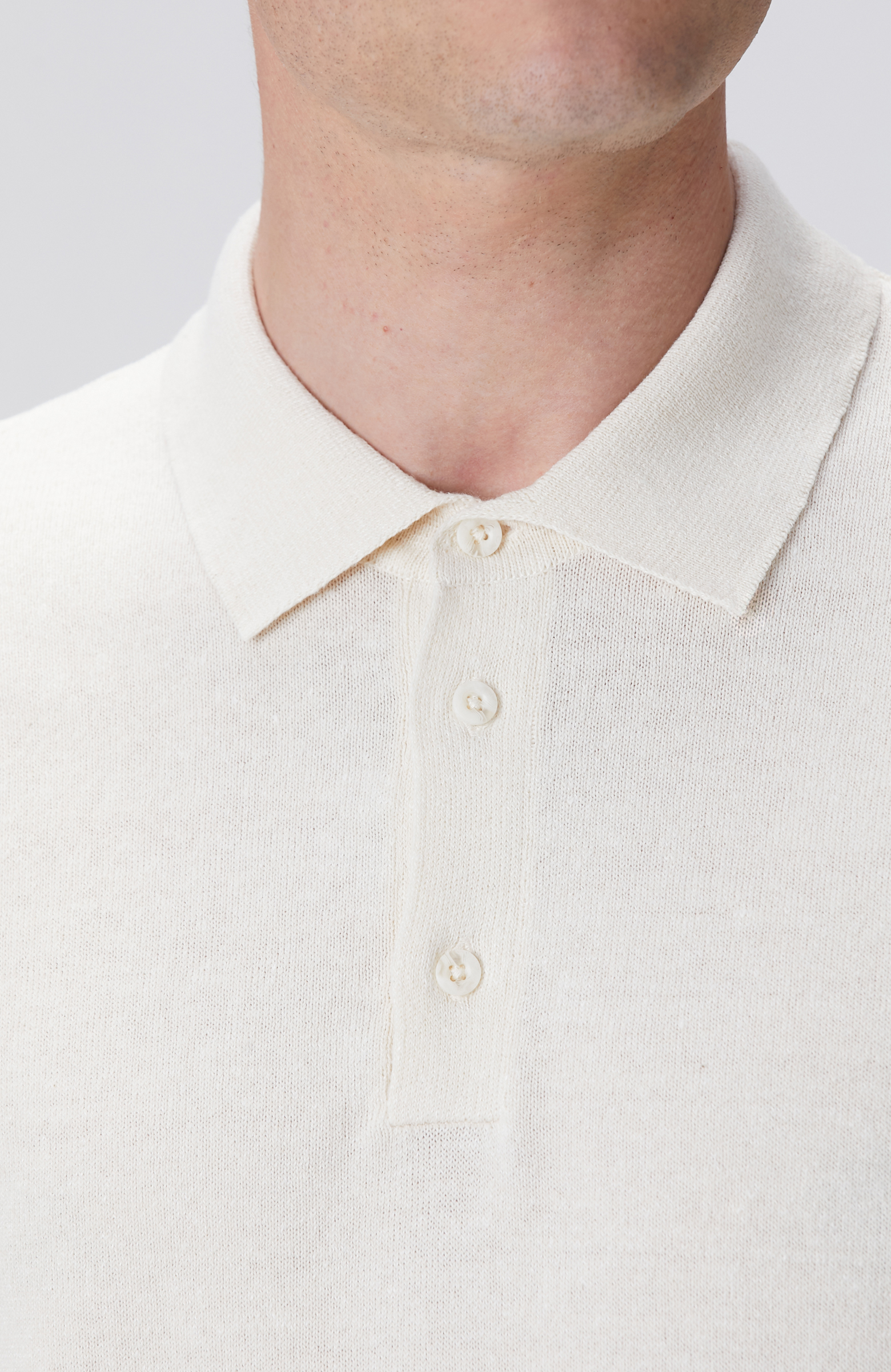 Kırık Beyaz Keten Karışımlı Kazak