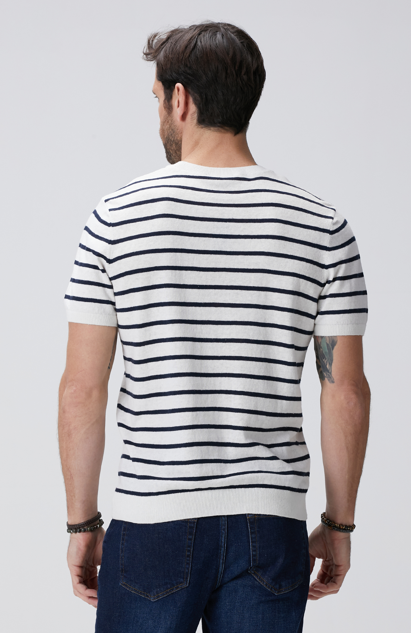 Beyaz Keten Karışımlı Kazak