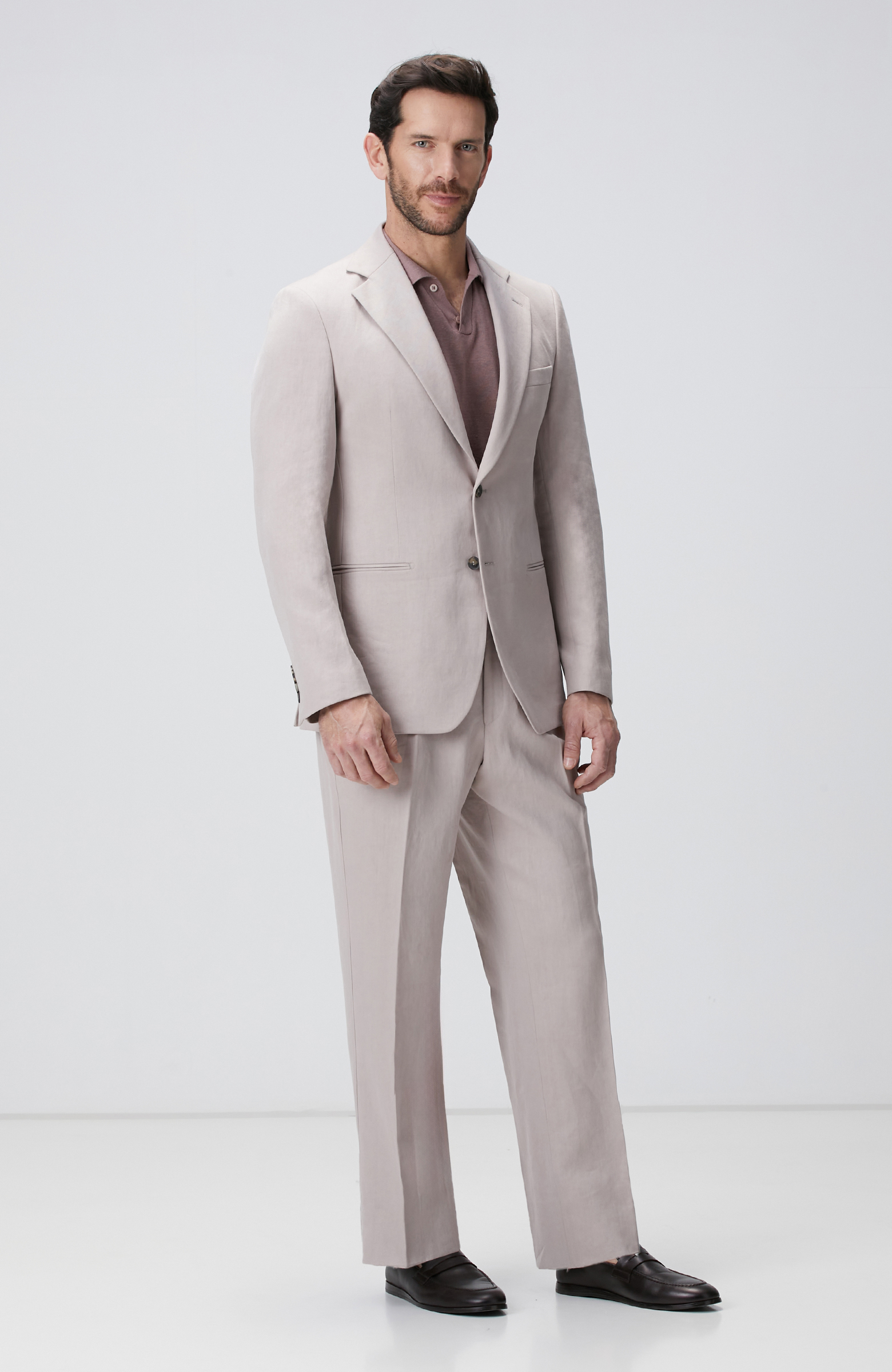 Pudra Keten Takım Elbise