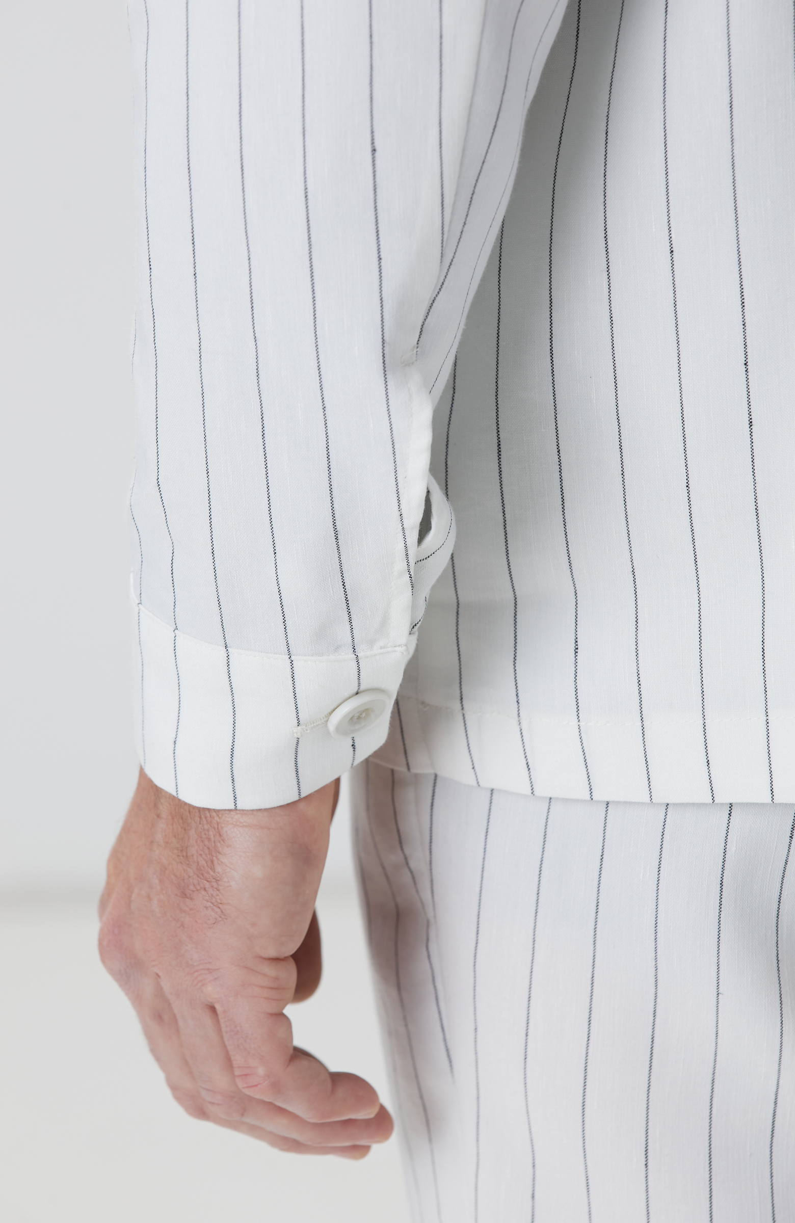 Kırık Beyaz Keten Karışımlı Takım Elbise