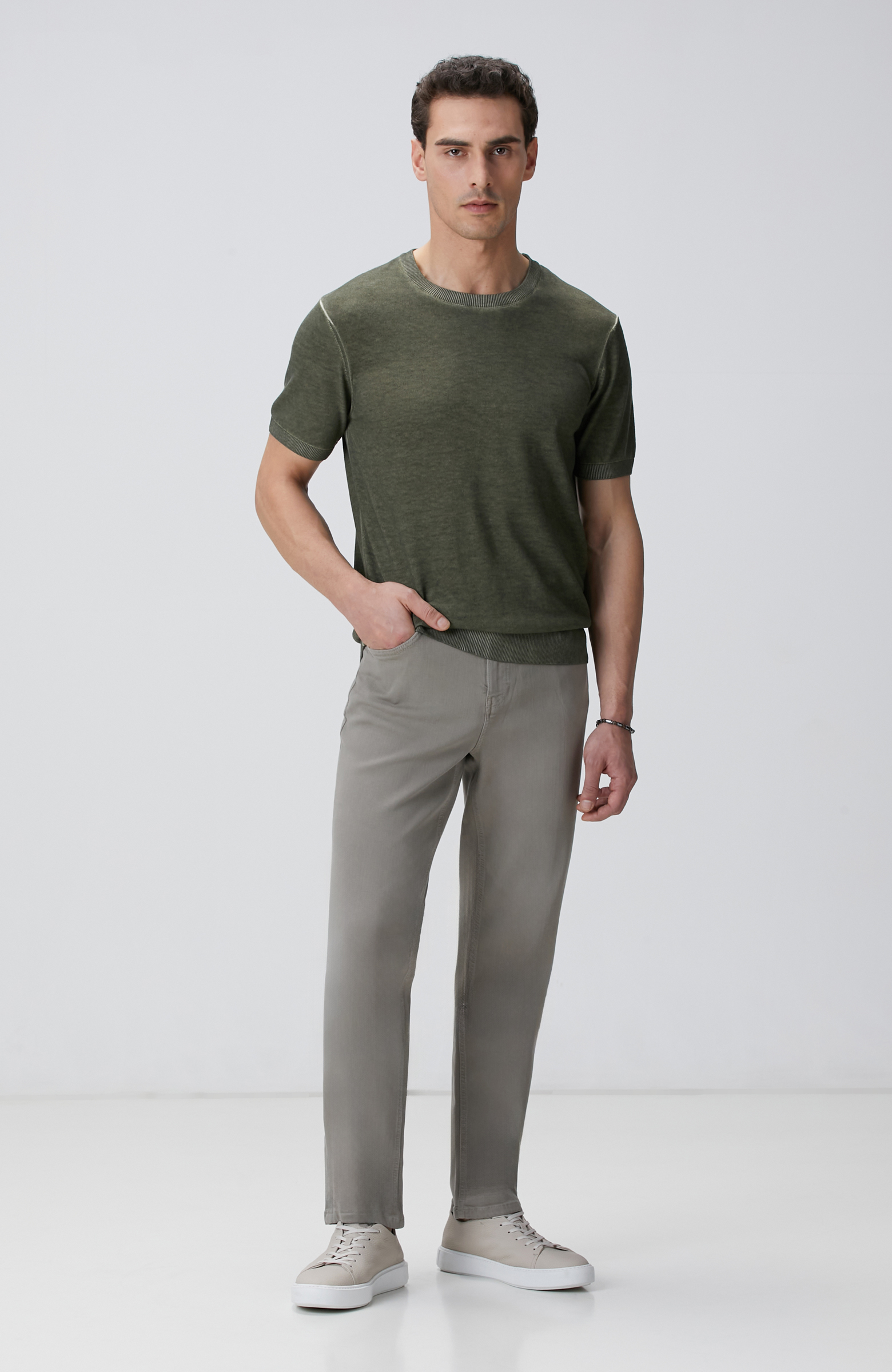 Haki Keten Karışımlı Kazak