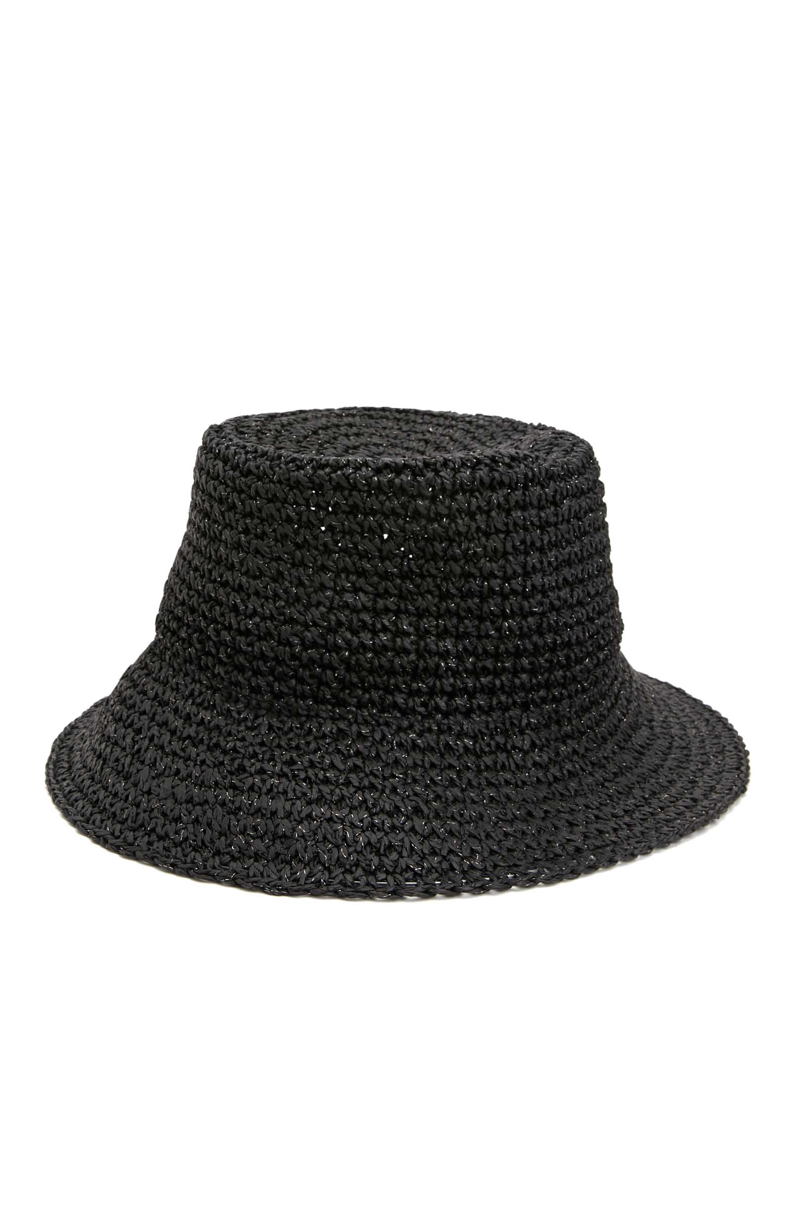 Siyah Kadın Hasır Şapka