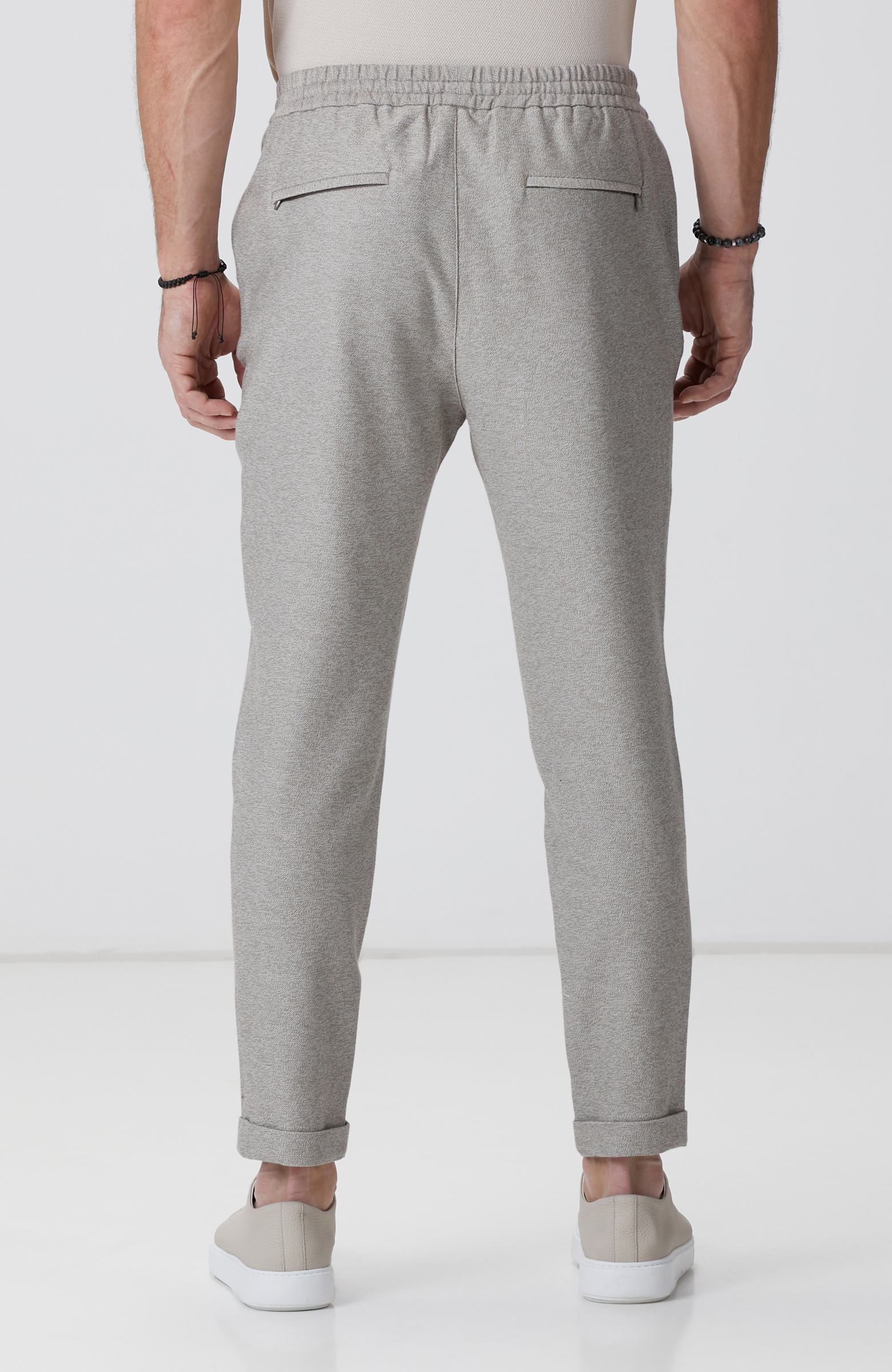 Bej Armürlü Örme Pantolon