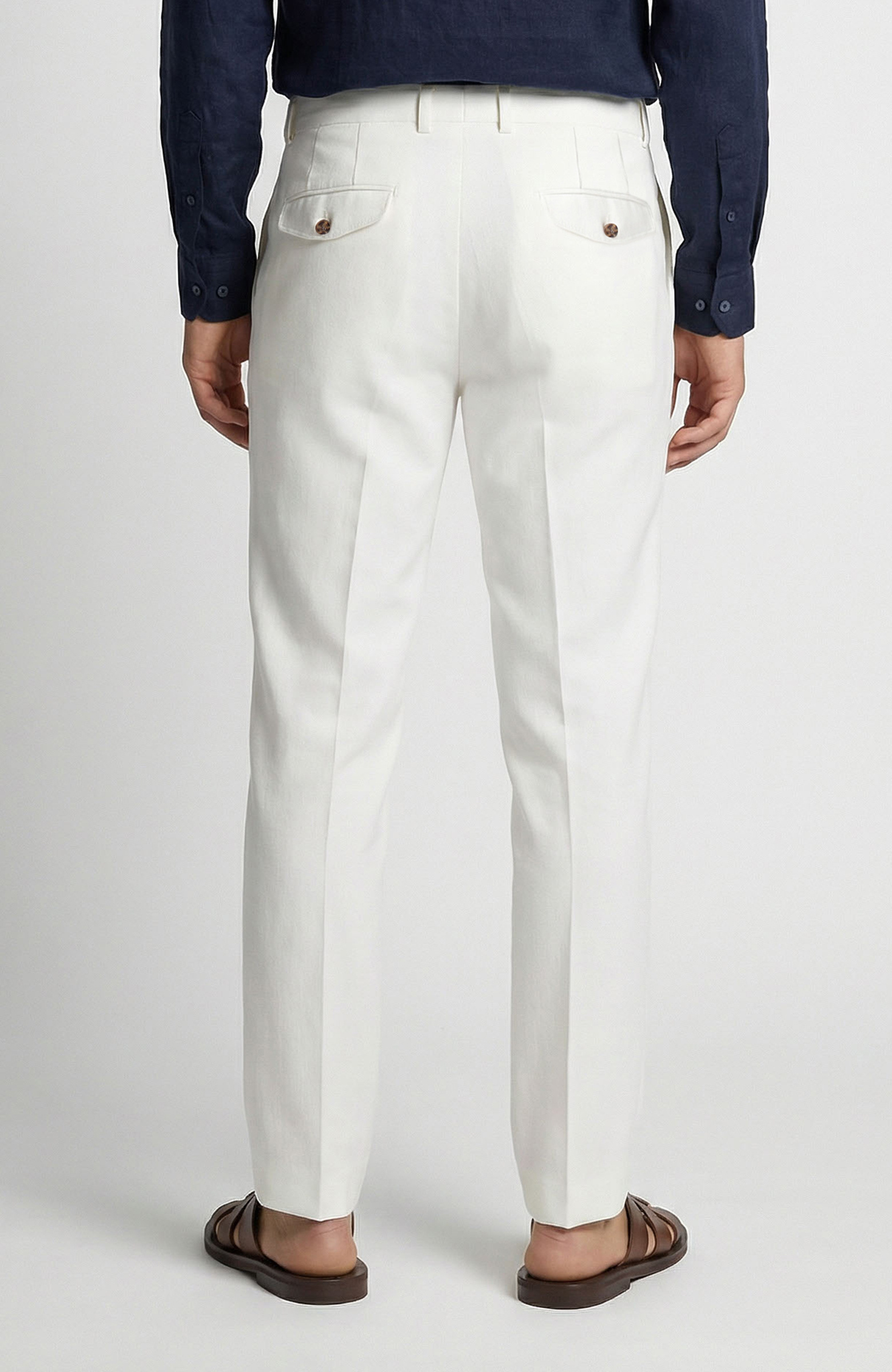 Limited Kırık Beyaz Keten Karışımlı Pantolon