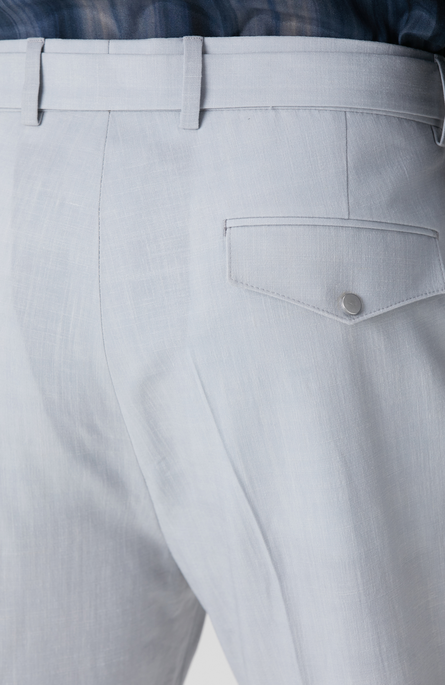 Gri Keten Karışımlı Pantolon