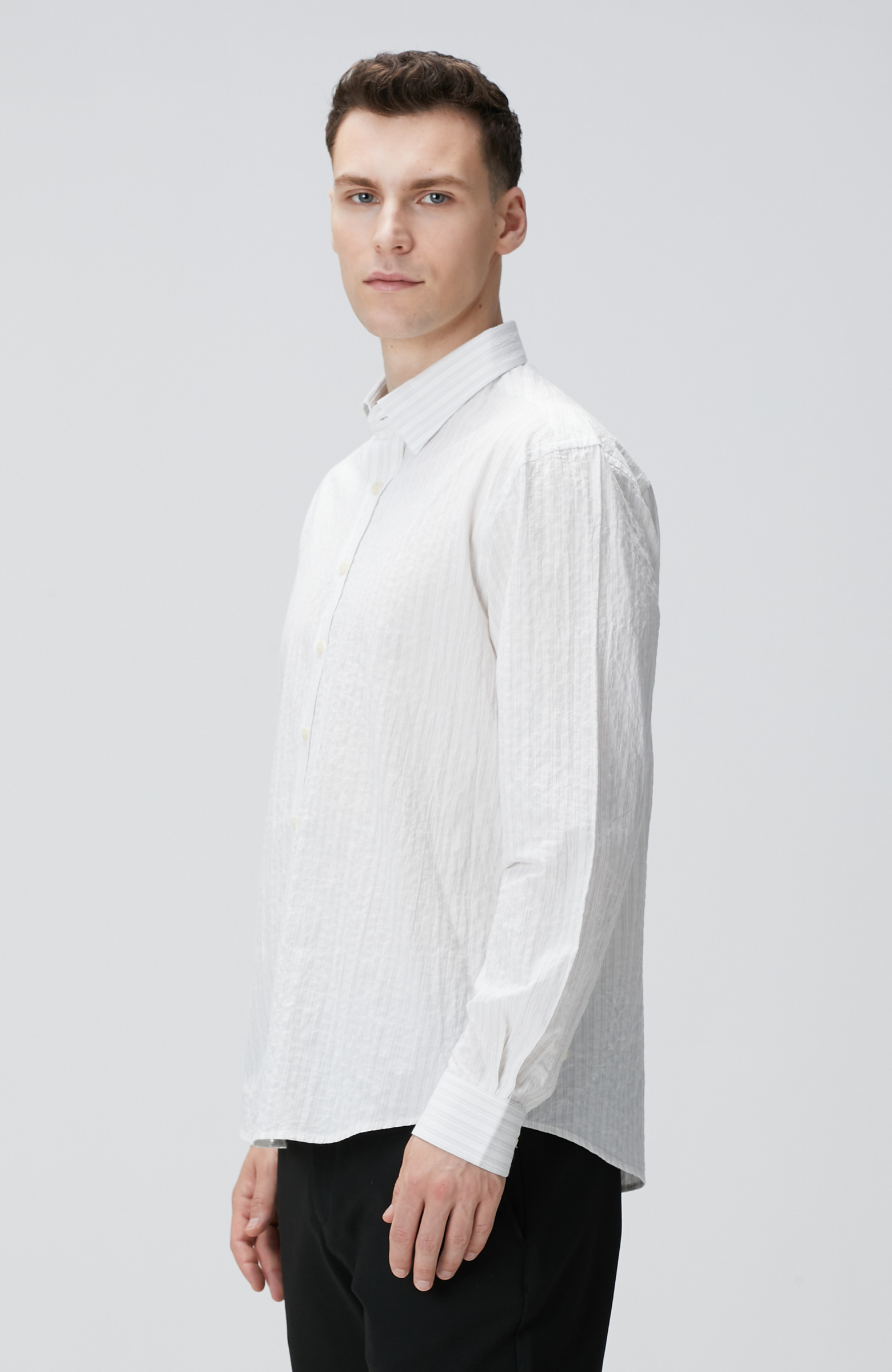 Kırık Beyaz Çizgili Gömlek