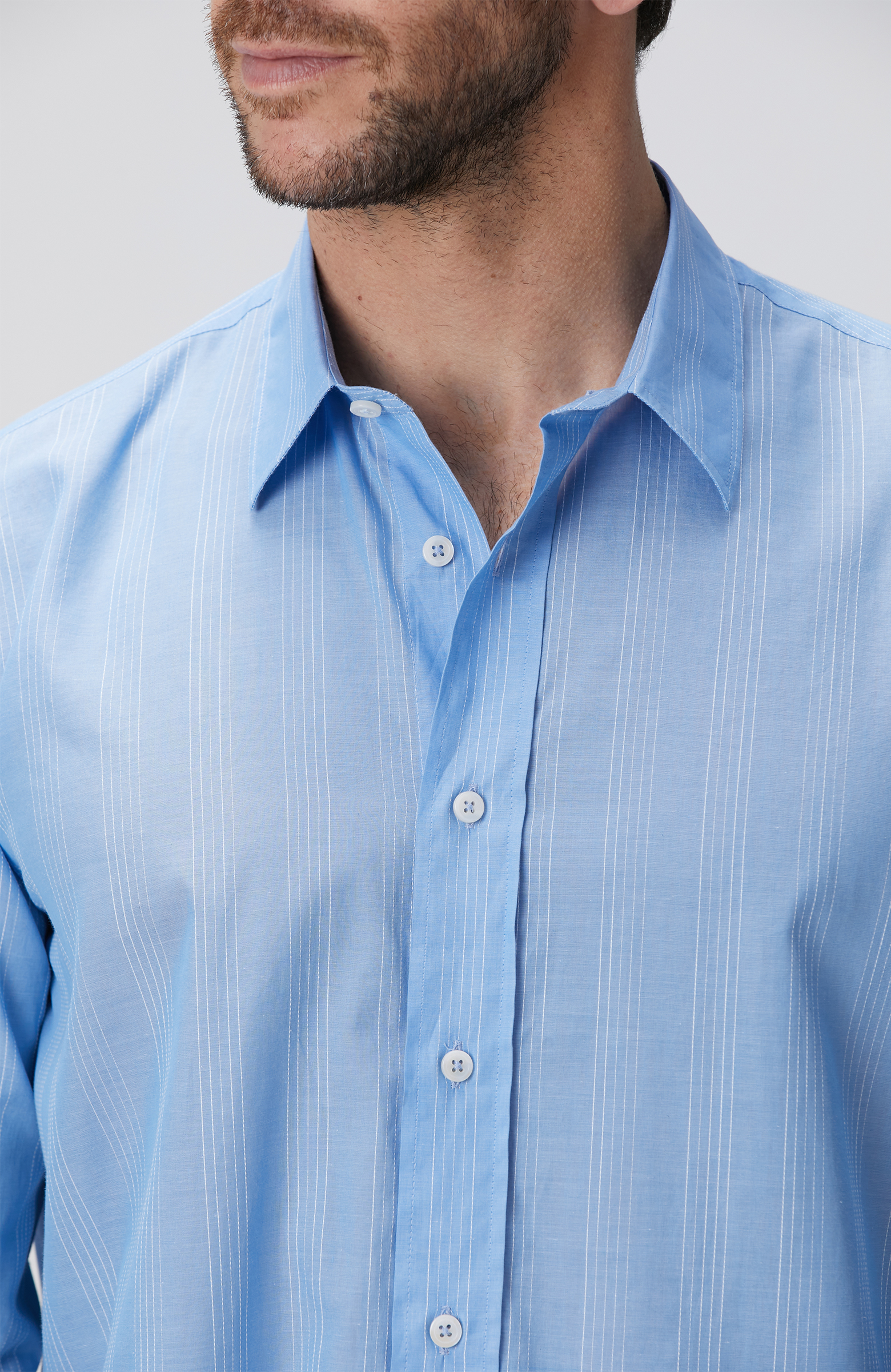 Mavi Beyaz Çizgili Gömlek