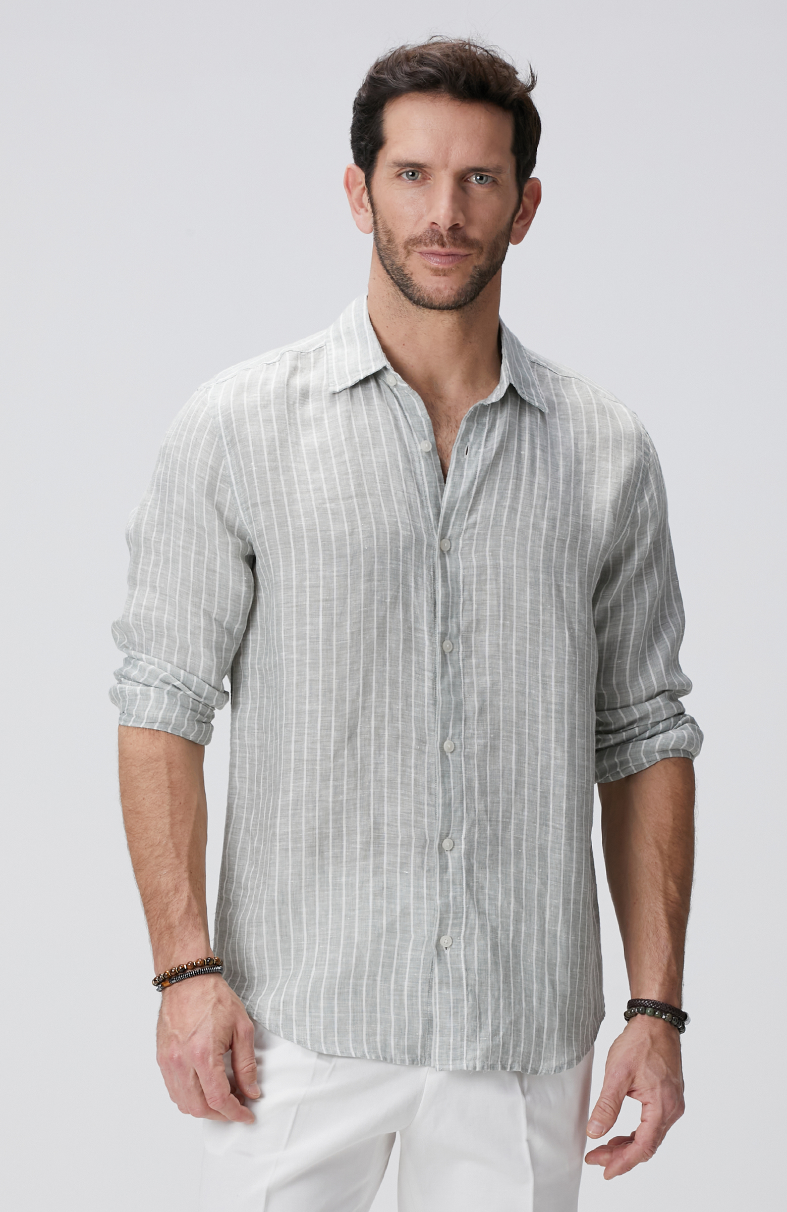 Açık Yeşil Keten Gömlek