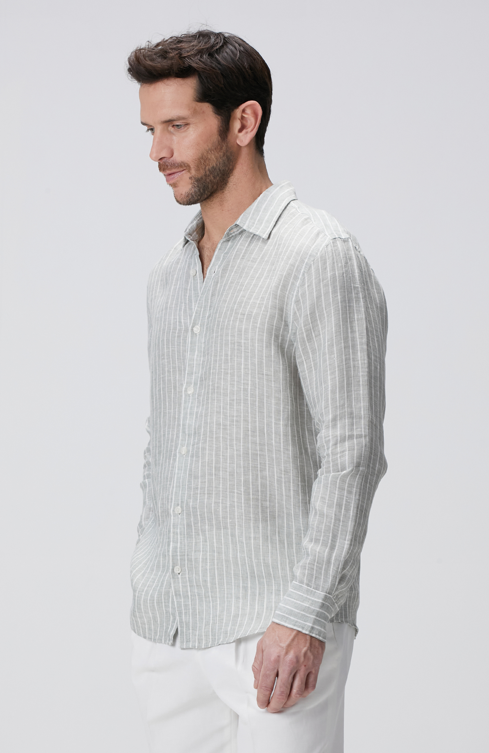 Açık Yeşil Keten Gömlek