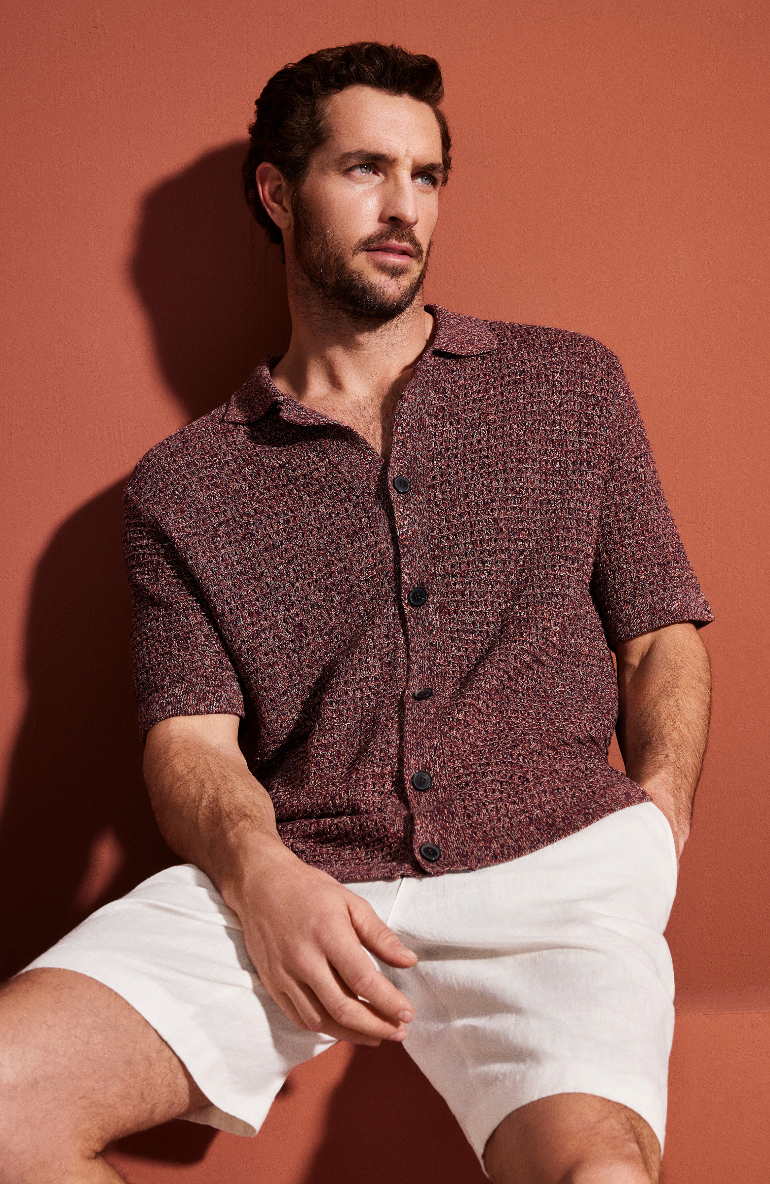 Kırık Beyaz Keten Şort