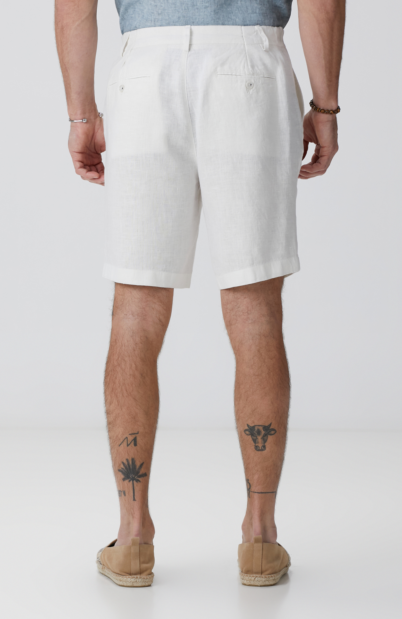 Kırık Beyaz Keten Şort