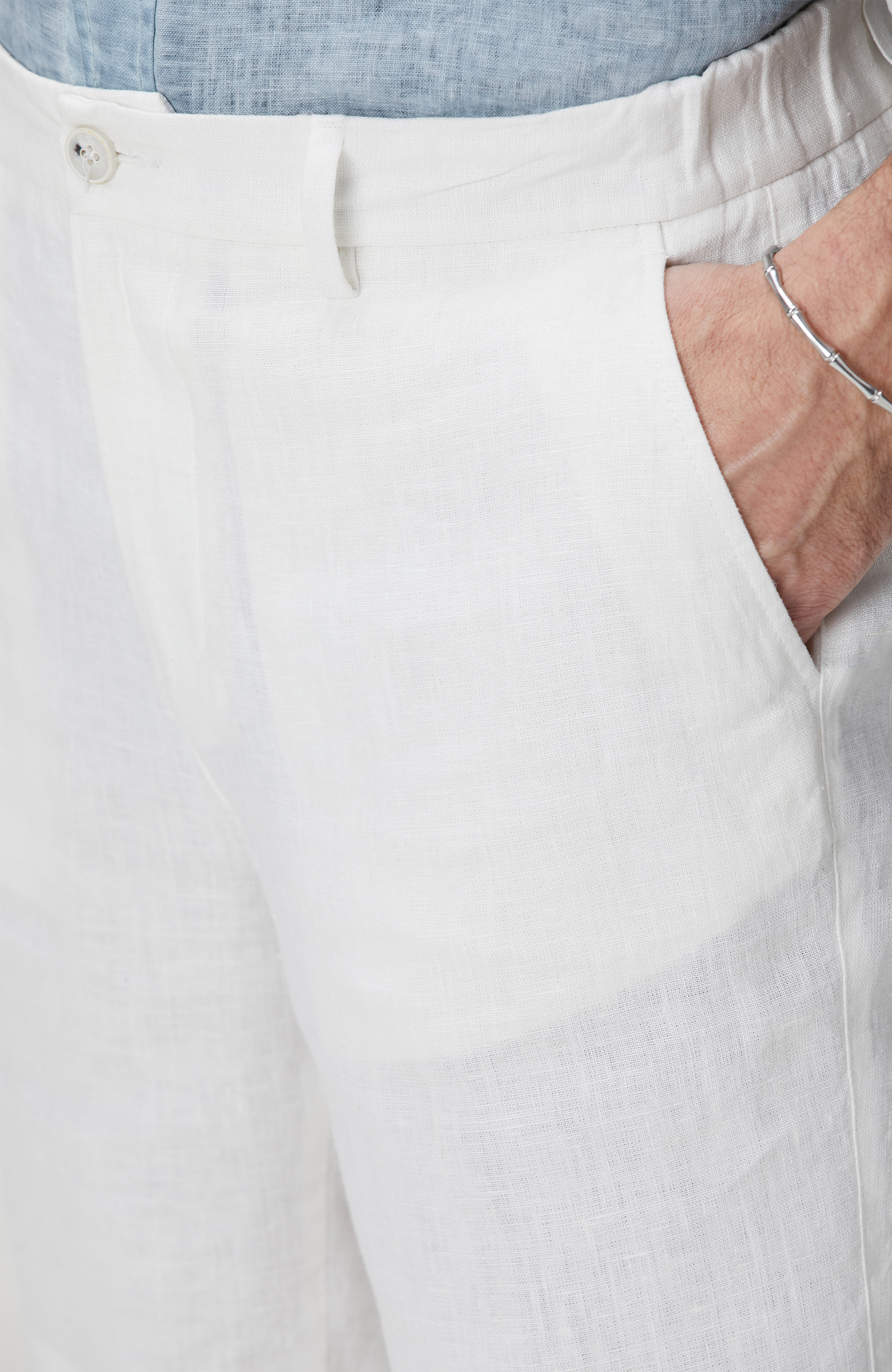 Kırık Beyaz Keten Şort