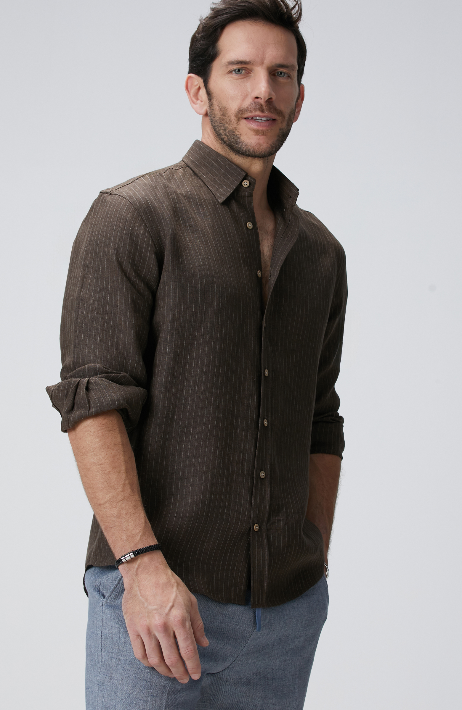 Kahverengi Keten Gömlek