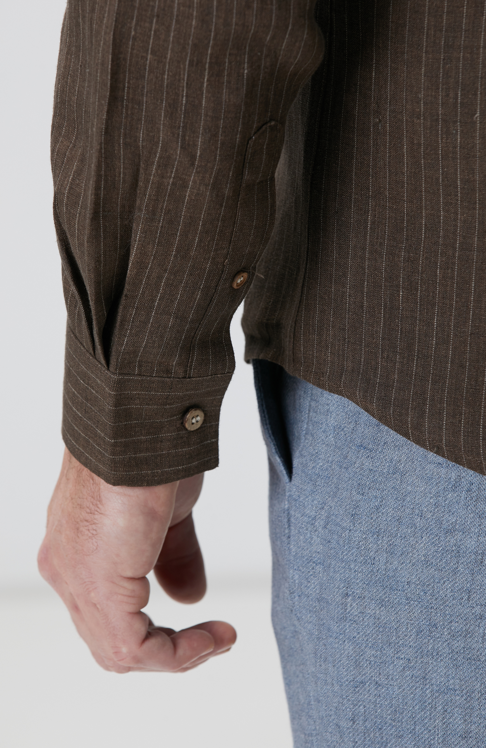 Kahverengi Keten Gömlek