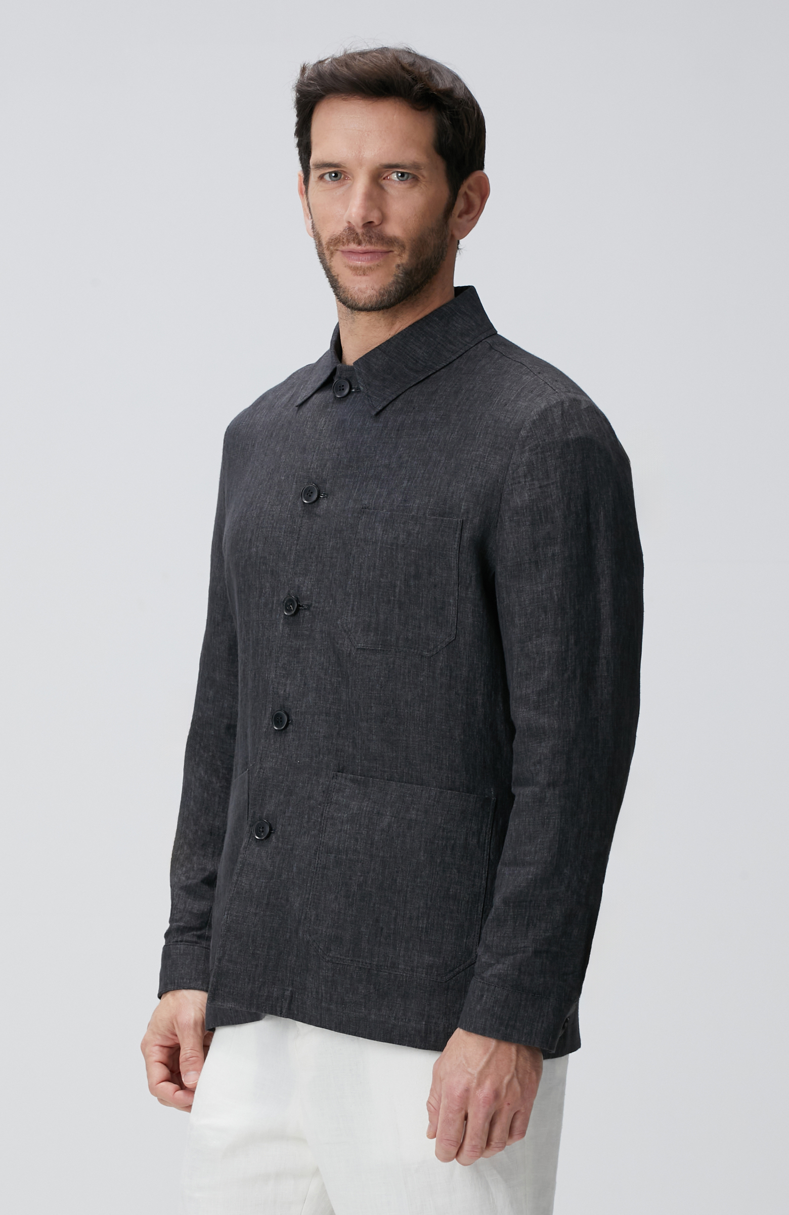 Antrasit Keten Ceket