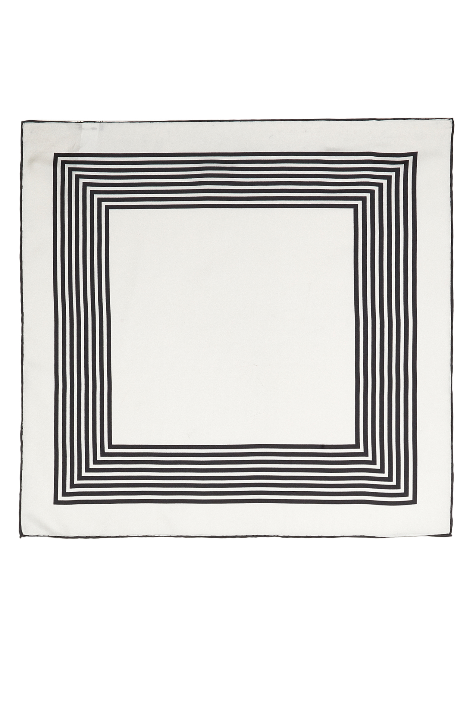 Siyah Beyaz İpek Twill Kadın Fular