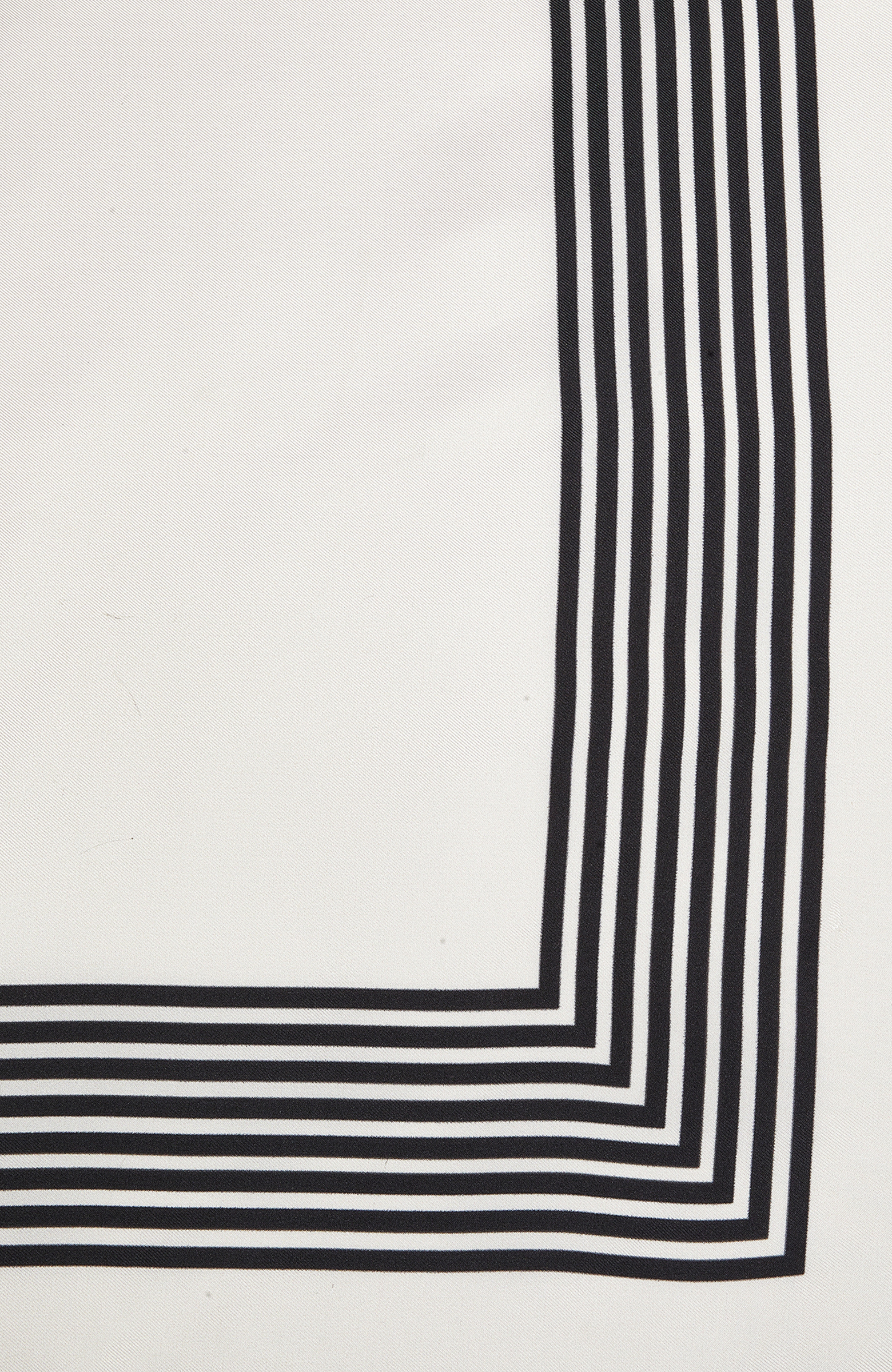 Siyah Beyaz İpek Twill Kadın Fular