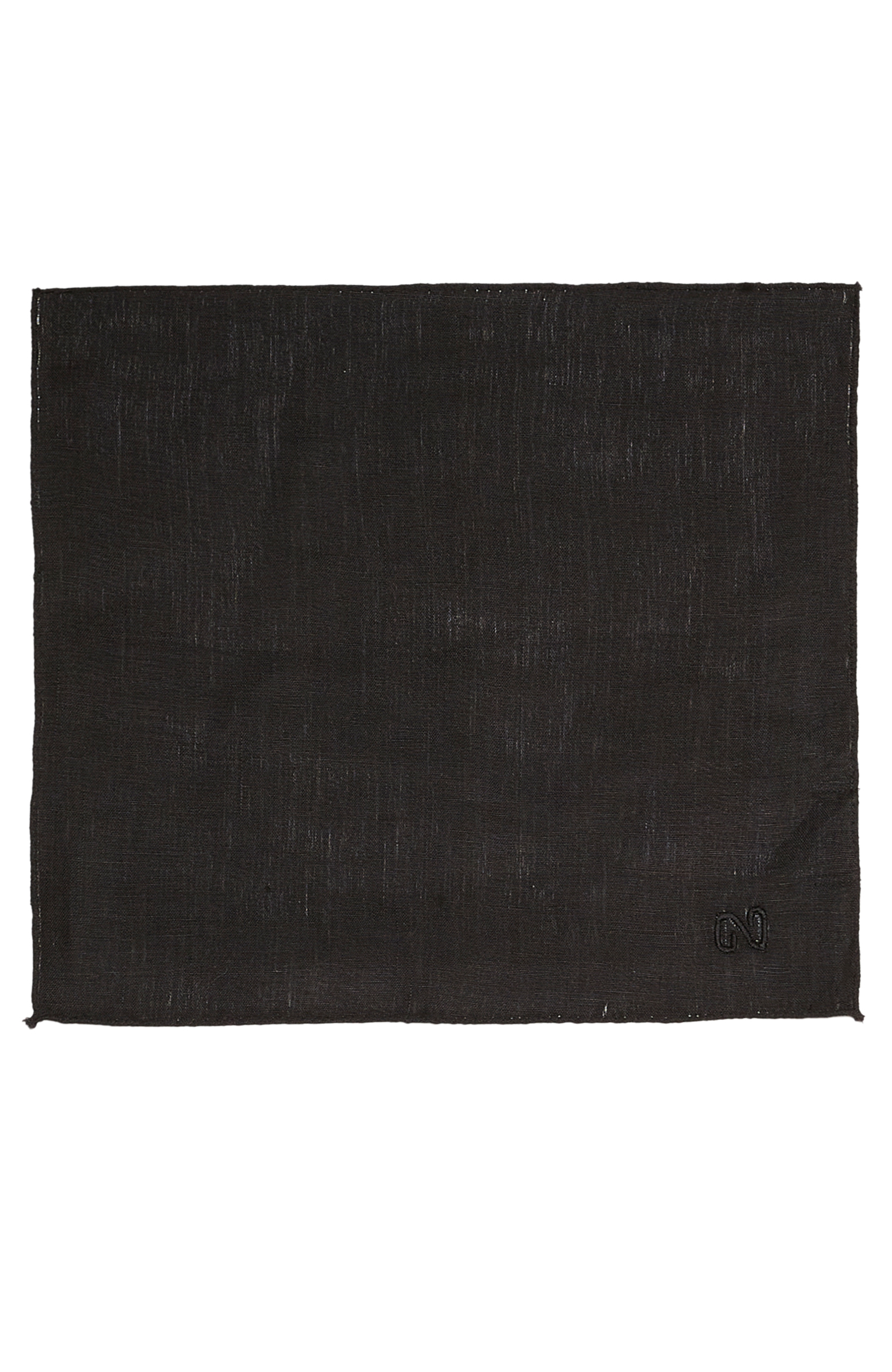 Siyah Erkek Keten Karışımlı Mendil