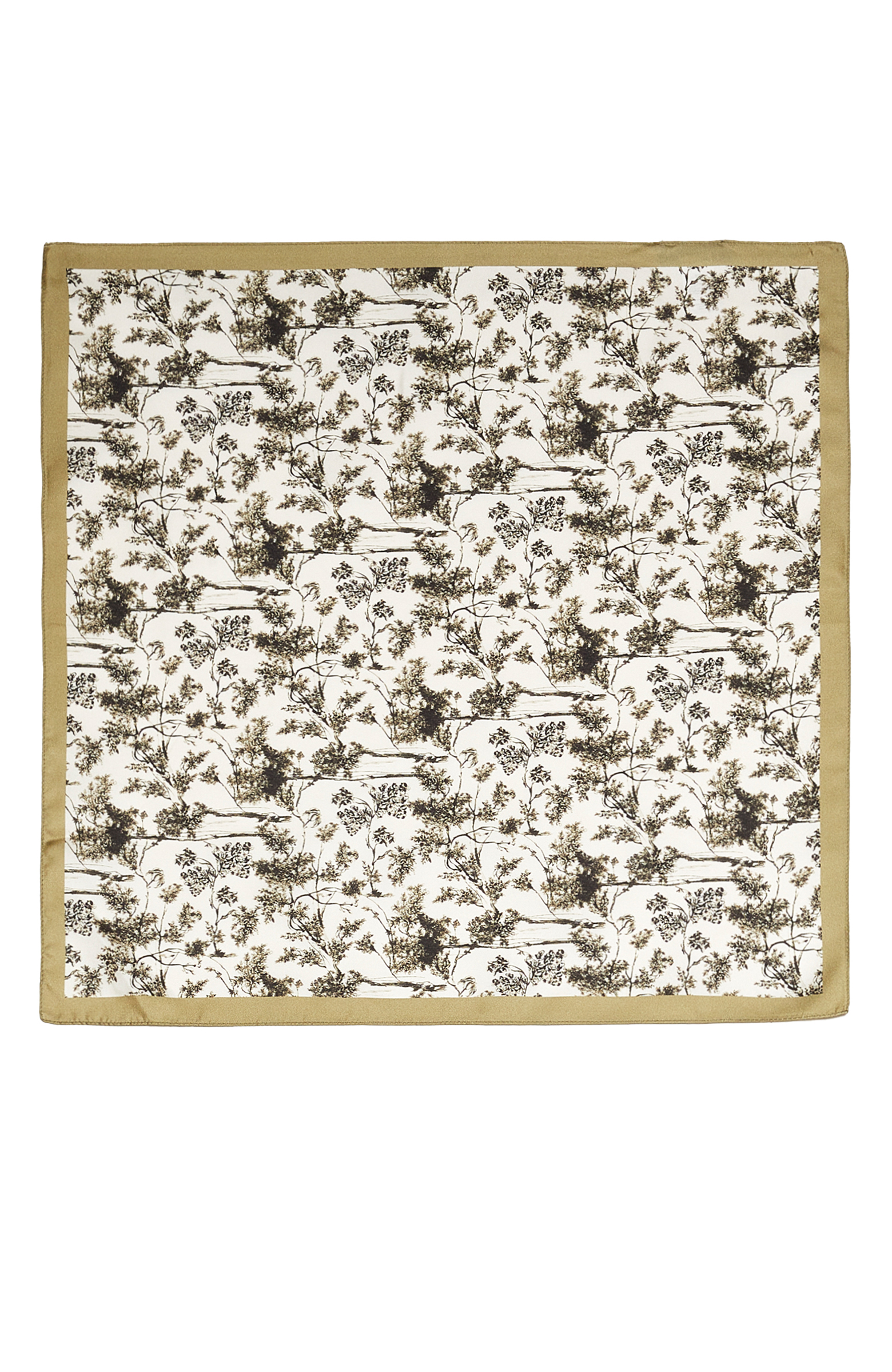 Renkli Yaprak Desenli Kadın Twill İpek Fular