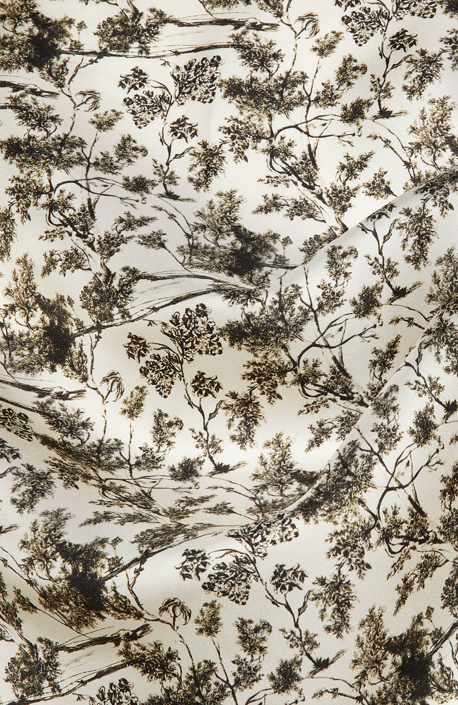 Renkli Yaprak Desenli Kadın Twill İpek Fular