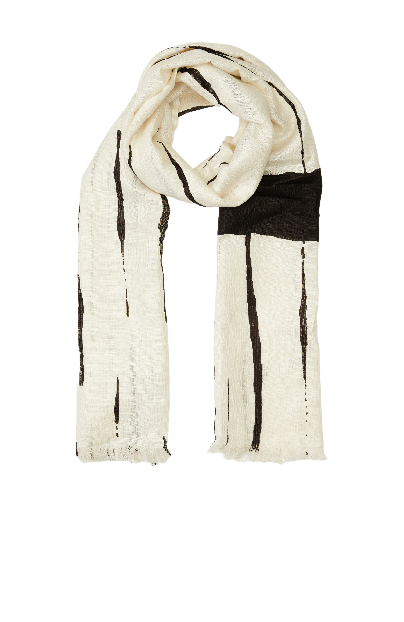 Bej Keten Karışımlı Unisex Şal