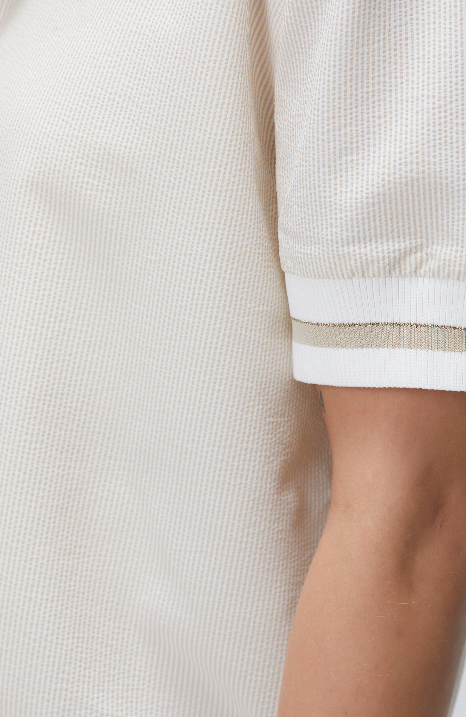 N-Tech Kırık Beyaz Bej Gofreli Mont