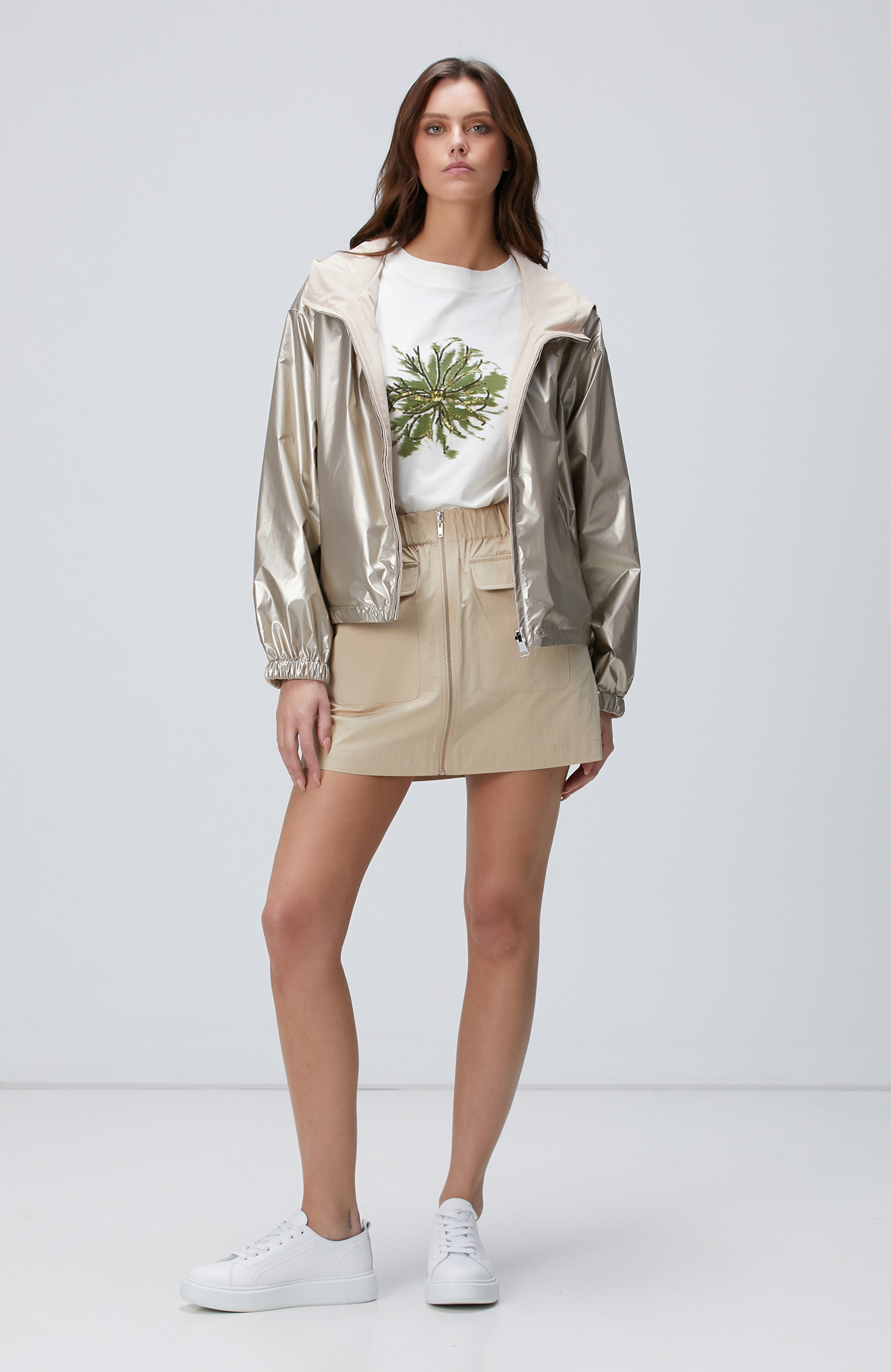 N-Tech Bej Mini Etek