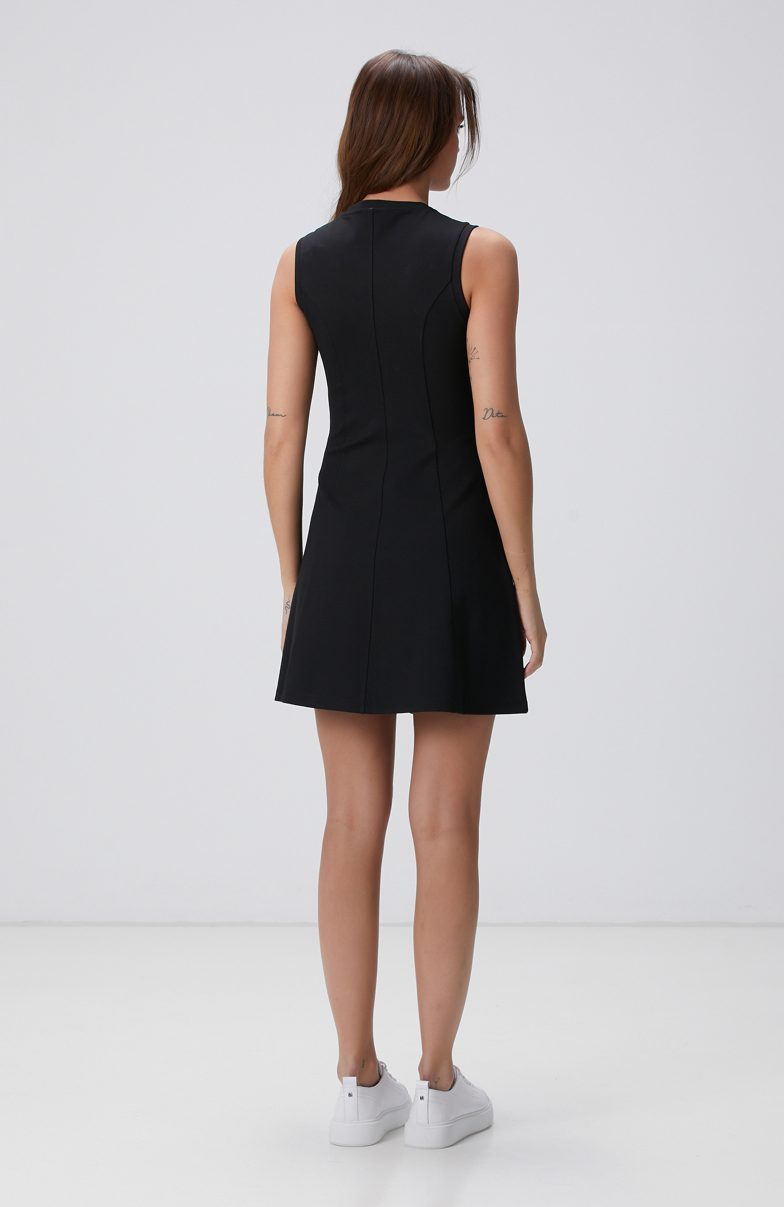 N-Tech Siyah Mini Örme Elbise